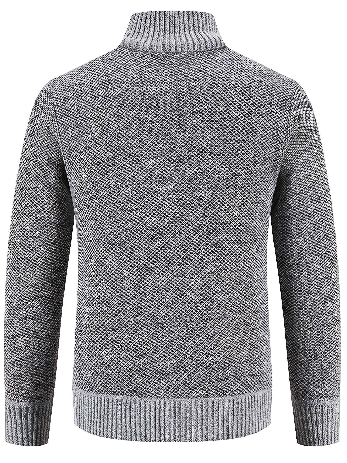 Mens Diamond Plaid Cardigan - Stylish Casual with Refined Stand Collar - Luxuriously Plush & Cozy Warm Knit Zip Up - Eye-Catching Design