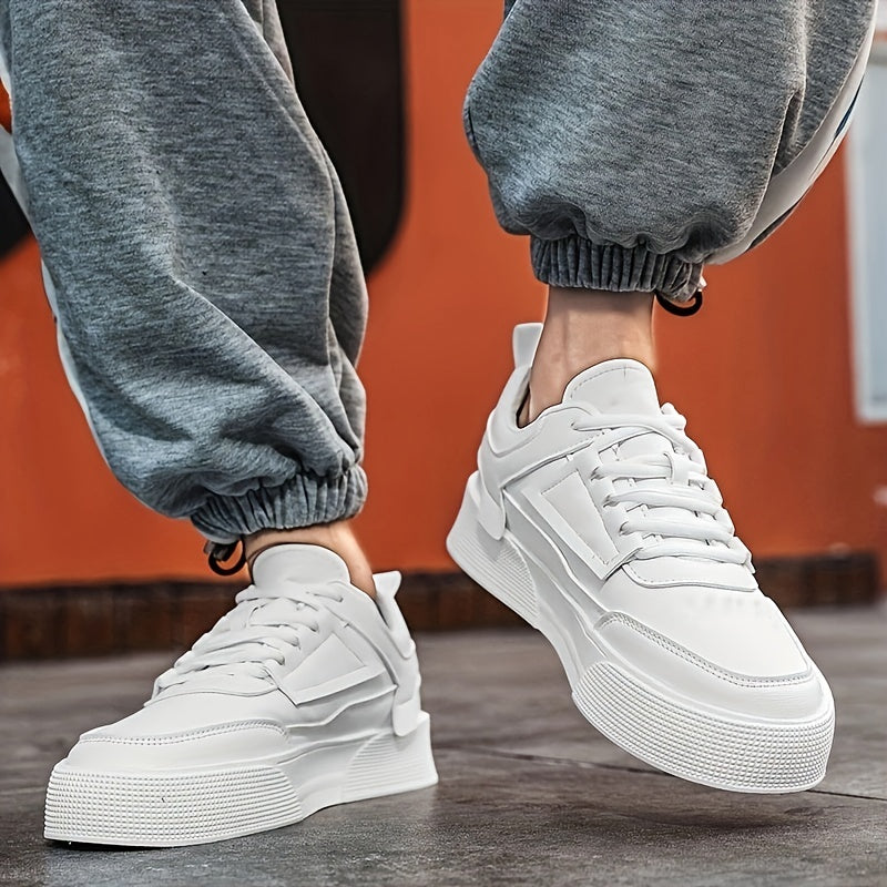 Mens Minimalist Skate Shoes - Lightweight & Fashionable Platform Sneakers - Breathable, Non-Slip, and Durable - Ideal for Casual Wear and Skating - Designed for Style and Performance