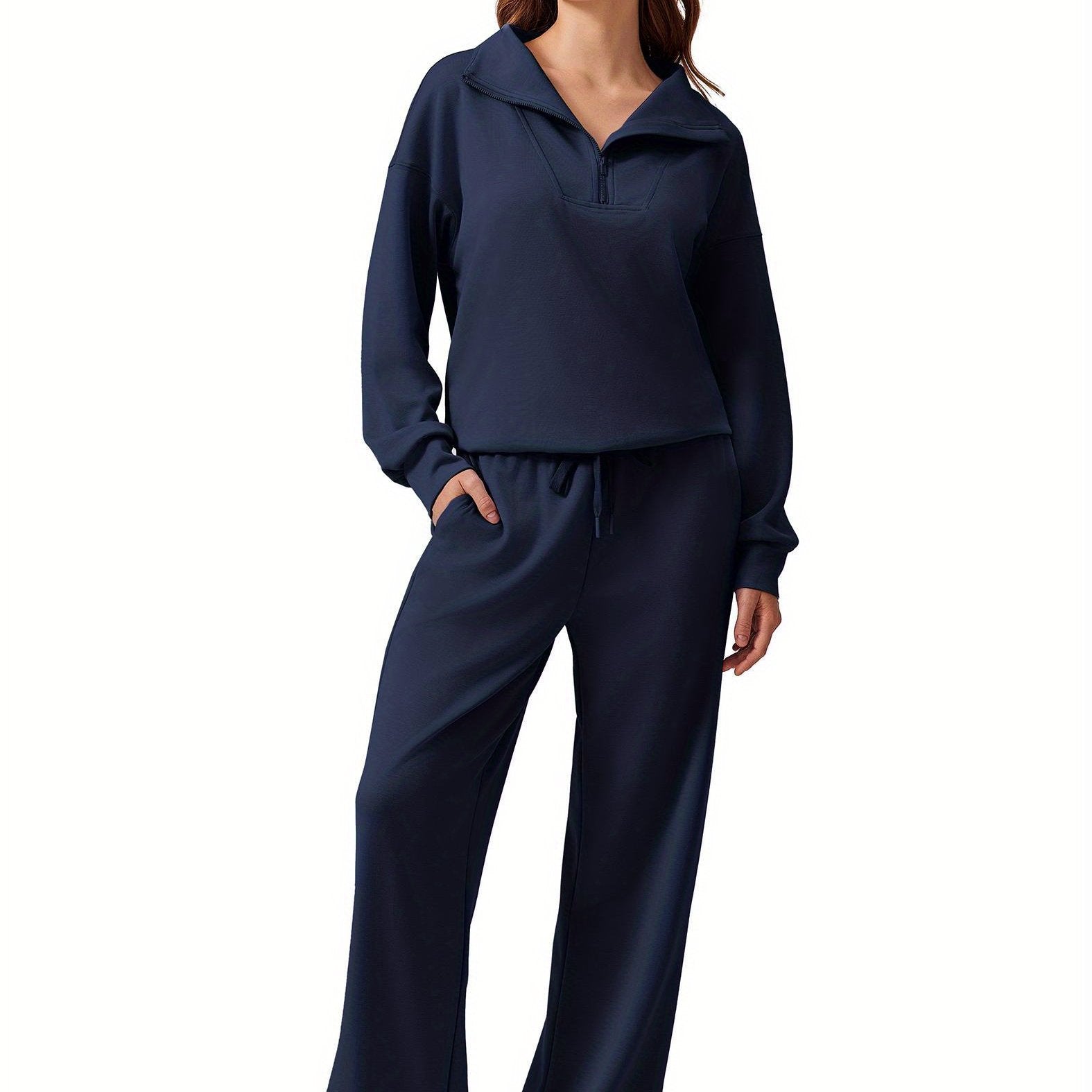 ELESOL 2pcs Sets for Women 2024 Fall Outfits Sweatsuit Oversized Sweatshirt Wide Leg Sweatpants Matching Set Tracksuit