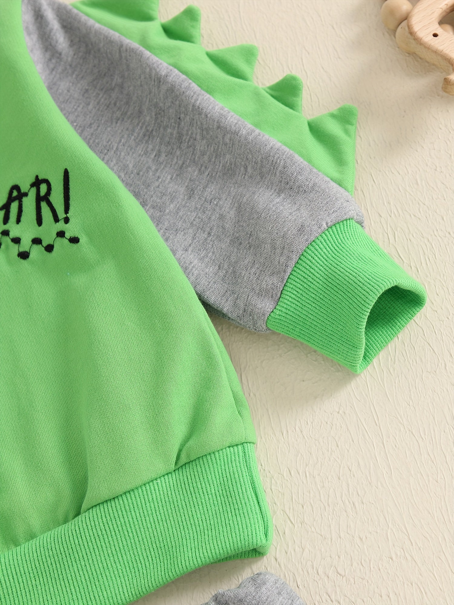 Toddler Boys Fall Outfits Dinosaur Letter Embroidery Long Sleeve Sweatshirts and Long Pants 2Pcs Clothes Set