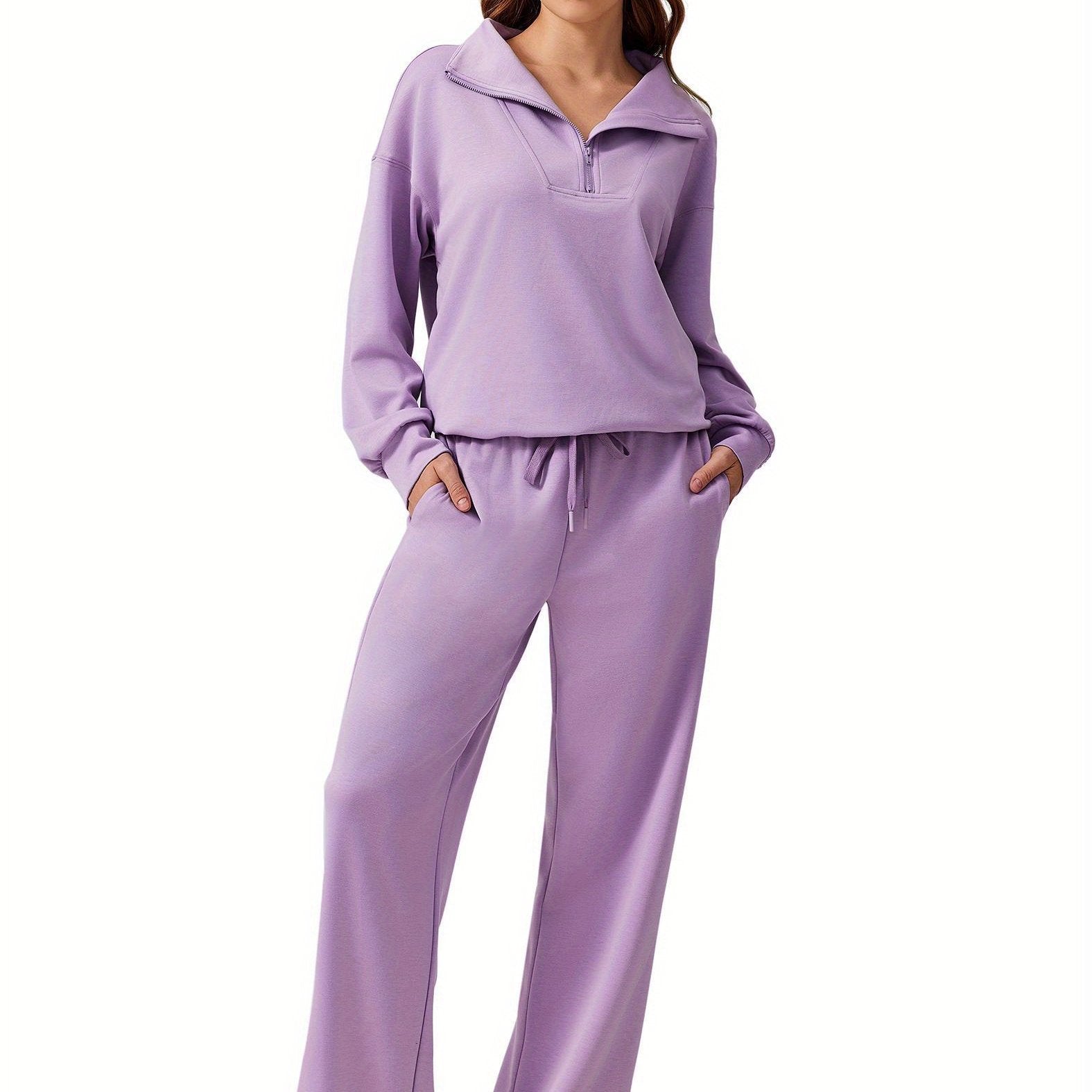 ELESOL 2pcs Sets for Women 2024 Fall Outfits Sweatsuit Oversized Sweatshirt Wide Leg Sweatpants Matching Set Tracksuit