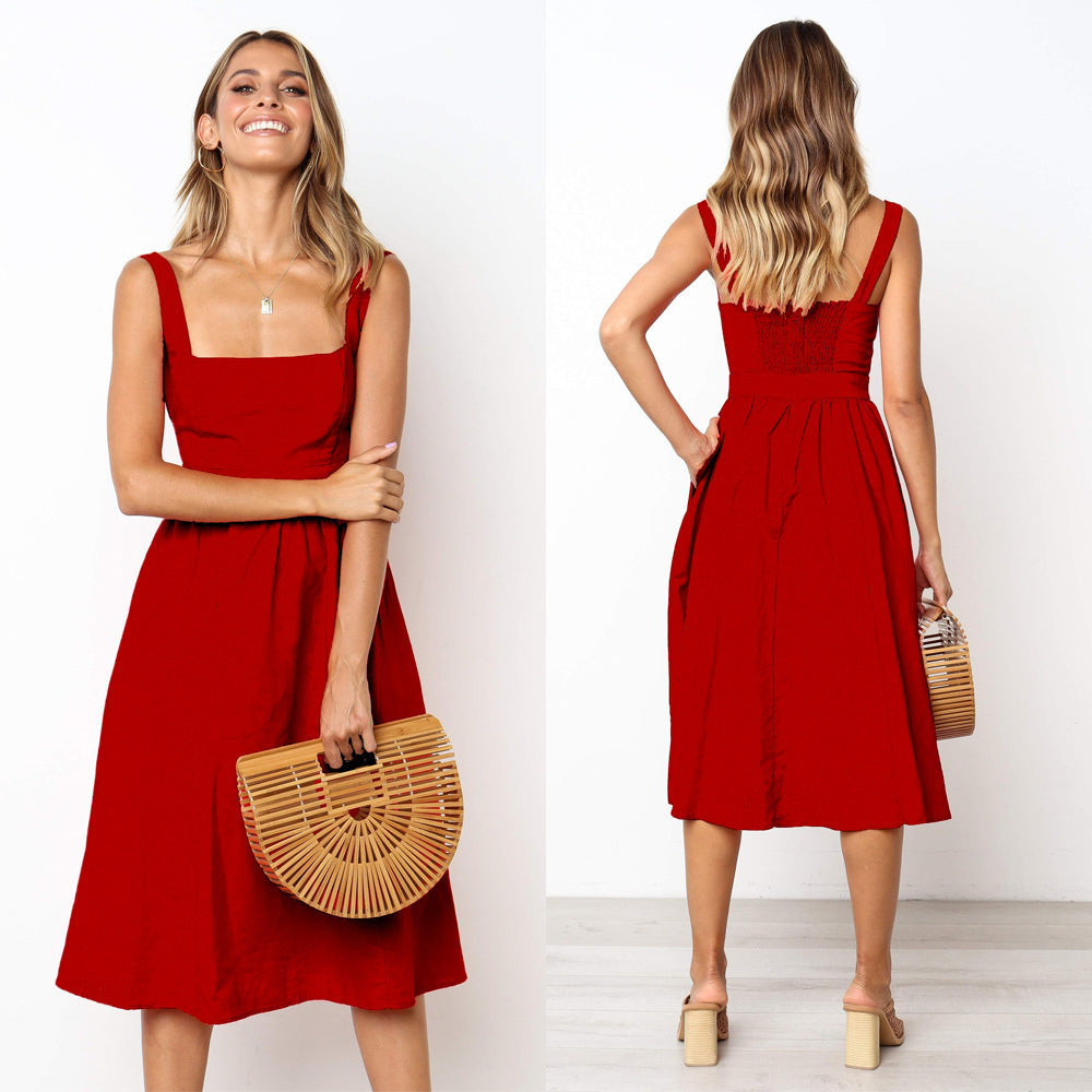 Simple Sexy Backless Dress With Sling