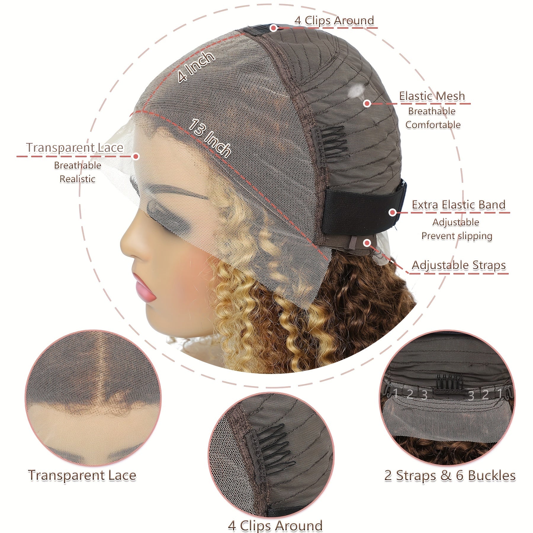 Highlight Curly Bob Wig Human Hair Wig Ombre Lace Front Wig Human Hair Curly Wig Lace Wig Deep Wave Wigs Human Hair Wigs For Women Pre Plucked Bleached Knots 180% Density