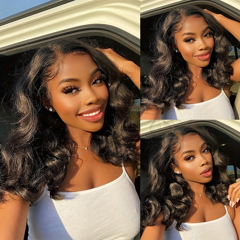 Glueless Wigs Human Hair Body Wave 13x4 Lace Front Wigs No Glue Pre Cut Pre Plucked HD Lace Frontal Wigs For Beginners Brazilian Human Hair Wig Upgrade Glueless Wigs For Women 180% Density