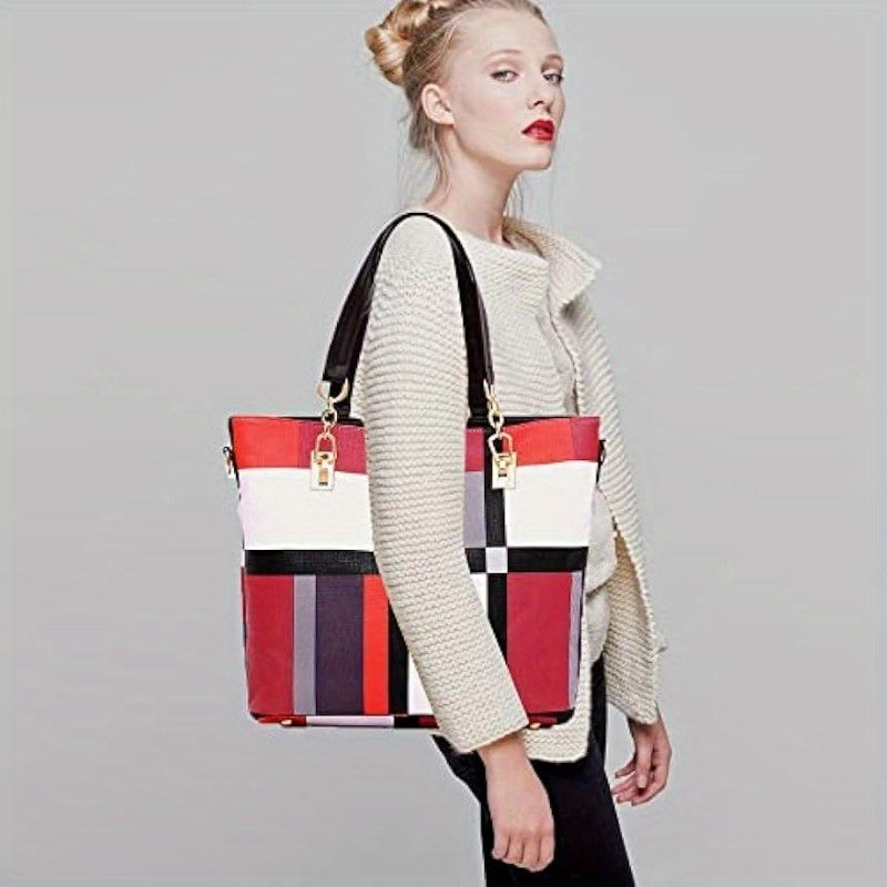 6-Pcs Womens Handbags Tote Bags Shoulder Bag Purses Satchel Bag Top-Handle Handbag Crossbody Bag Wallet Clutch