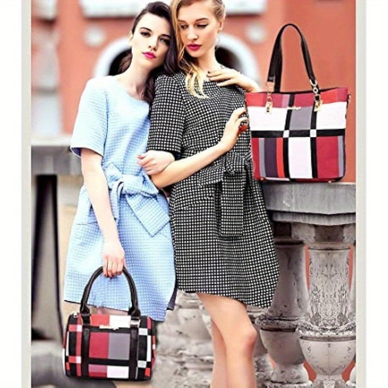 6-Pcs Womens Handbags Tote Bags Shoulder Bag Purses Satchel Bag Top-Handle Handbag Crossbody Bag Wallet Clutch