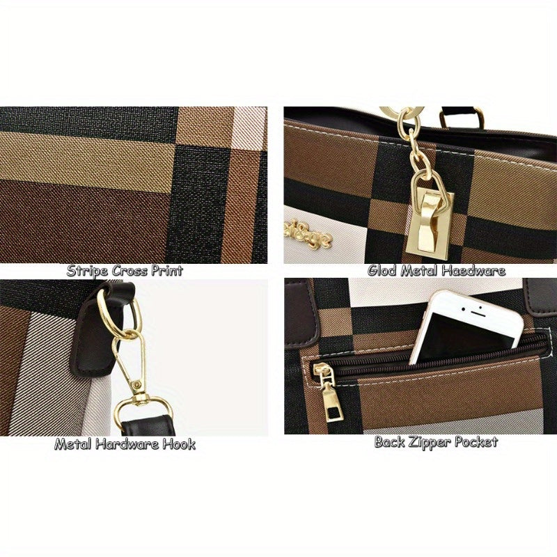 6-Pcs Womens Handbags Tote Bags Shoulder Bag Purses Satchel Bag Top-Handle Handbag Crossbody Bag Wallet Clutch