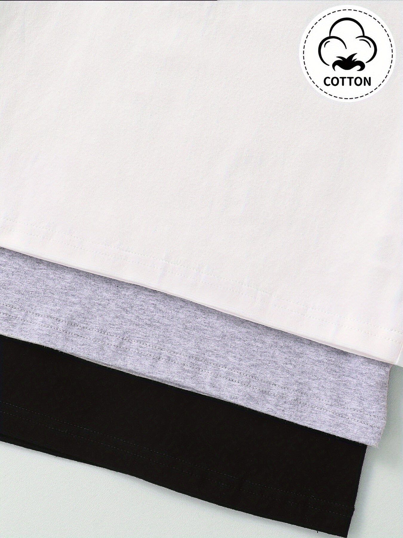 3 Sets of Soft & Breathable Solid Cotton Short Sleeve Casual T-Shirt and Elastic Waist Sweatpants Set for Boys - Spring/Summer/Fall Outfits with Slight Stretch, Fake Drawstring, and Regular Fit