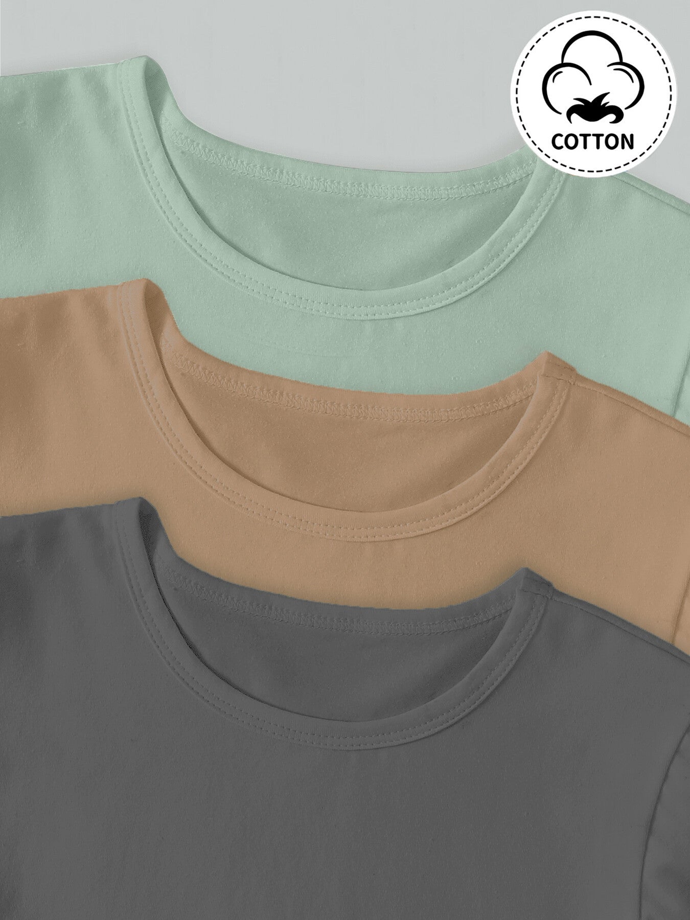 3 Sets of Soft & Breathable Solid Cotton Short Sleeve Casual T-Shirt and Elastic Waist Sweatpants Set for Boys - Spring/Summer/Fall Outfits with Slight Stretch, Fake Drawstring, and Regular Fit