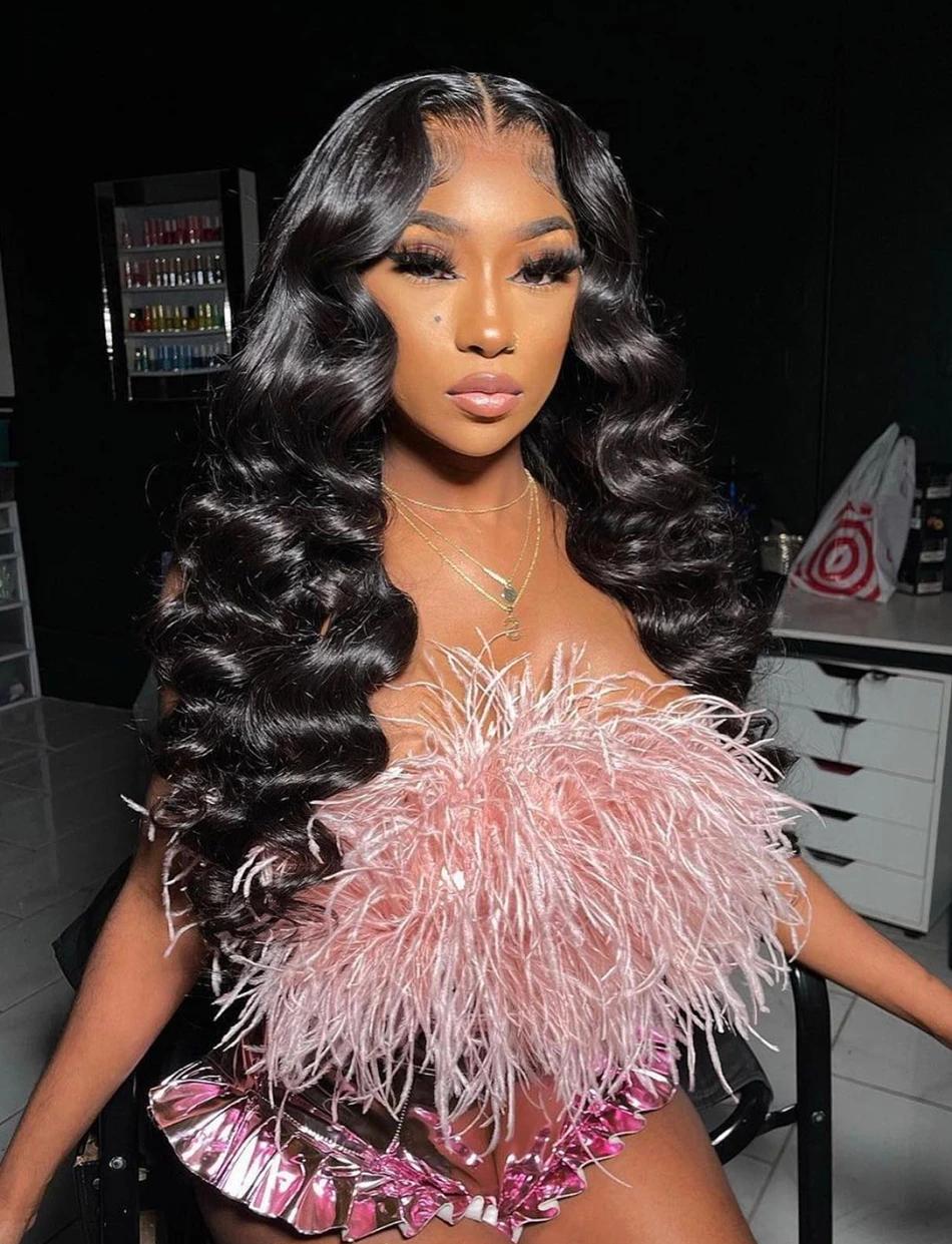 Loose Deep Wave Frontal Wig 13x6 HD Lace Frontal Human Hair Wigs For Women Brazilian Glueless Nature Water Wave Lace Front Human Hair Wig Pre Plucked