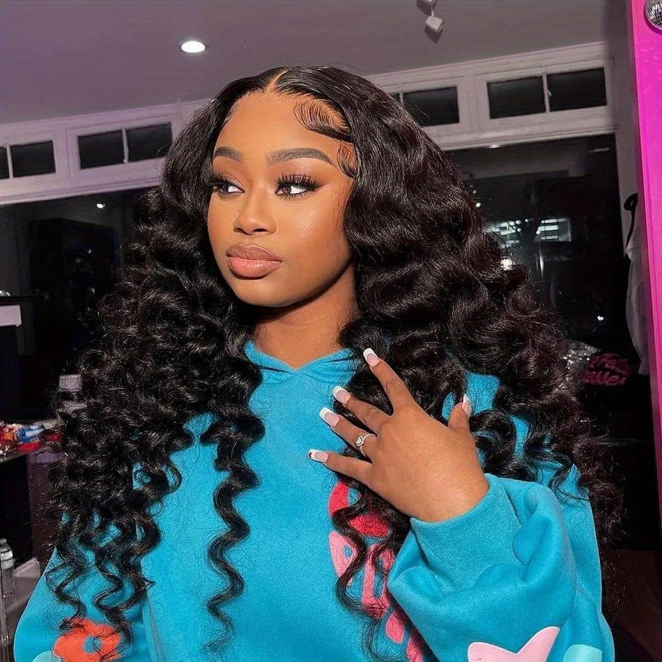 Loose Deep Wave Frontal Wig 13x6 HD Lace Frontal Human Hair Wigs For Women Brazilian Glueless Nature Water Wave Lace Front Human Hair Wig Pre Plucked