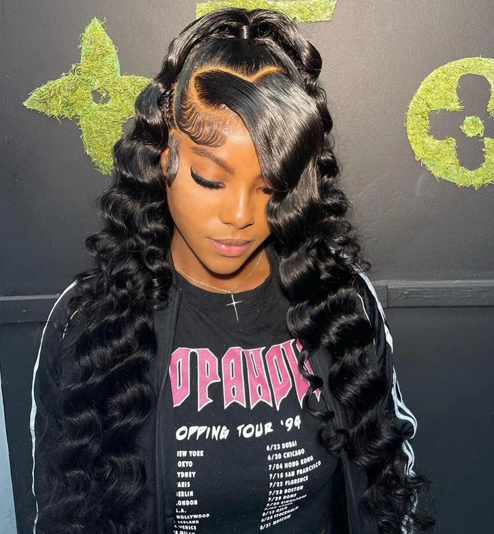 Loose Deep Wave Frontal Wig 13x6 HD Lace Frontal Human Hair Wigs For Women Brazilian Glueless Nature Water Wave Lace Front Human Hair Wig Pre Plucked