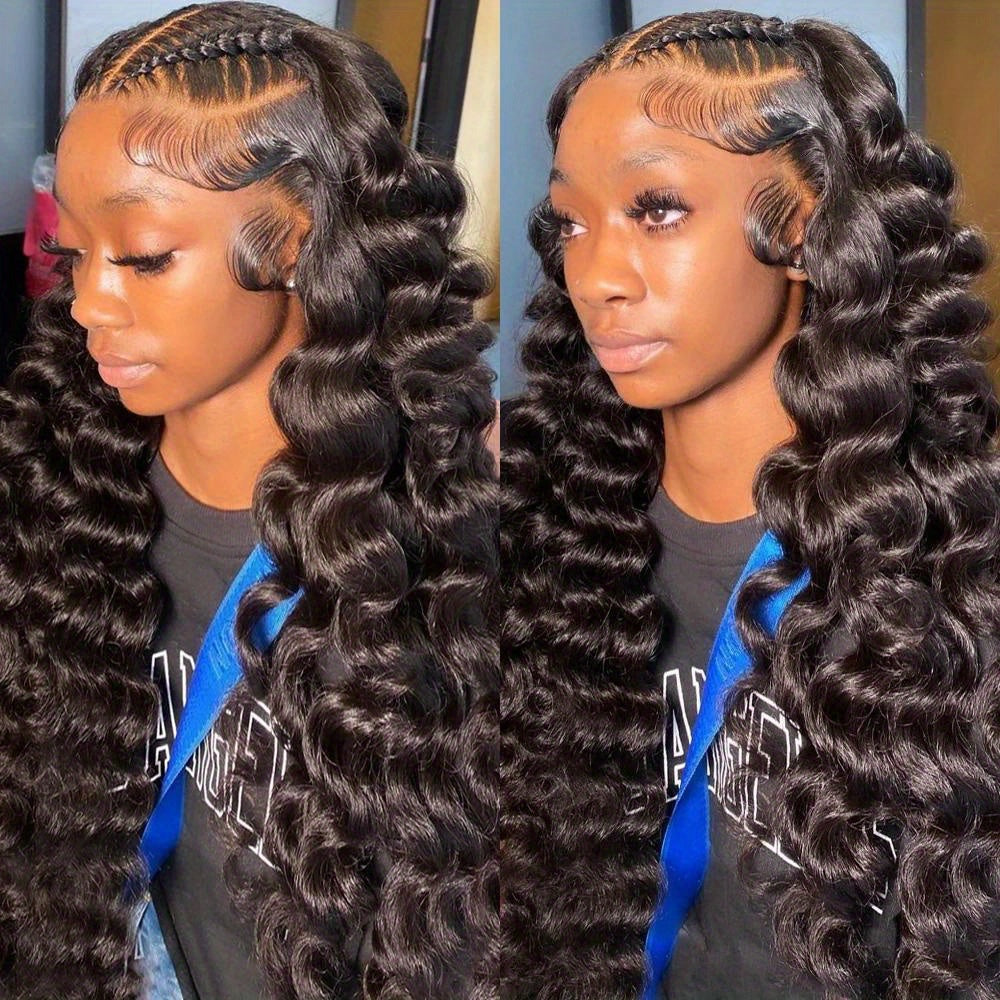 Loose Deep Wave Frontal Wig 13x6 HD Lace Frontal Human Hair Wigs For Women Brazilian Glueless Nature Water Wave Lace Front Human Hair Wig Pre Plucked