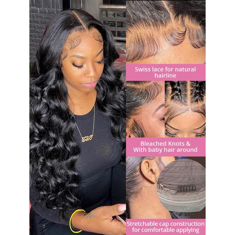 Loose Deep Wave Frontal Wig 13x6 HD Lace Frontal Human Hair Wigs For Women Brazilian Glueless Nature Water Wave Lace Front Human Hair Wig Pre Plucked