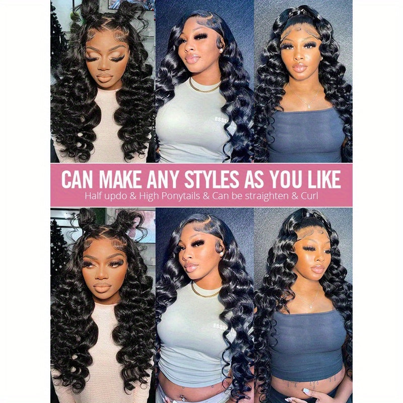 Loose Deep Wave Frontal Wig 13x6 HD Lace Frontal Human Hair Wigs For Women Brazilian Glueless Nature Water Wave Lace Front Human Hair Wig Pre Plucked