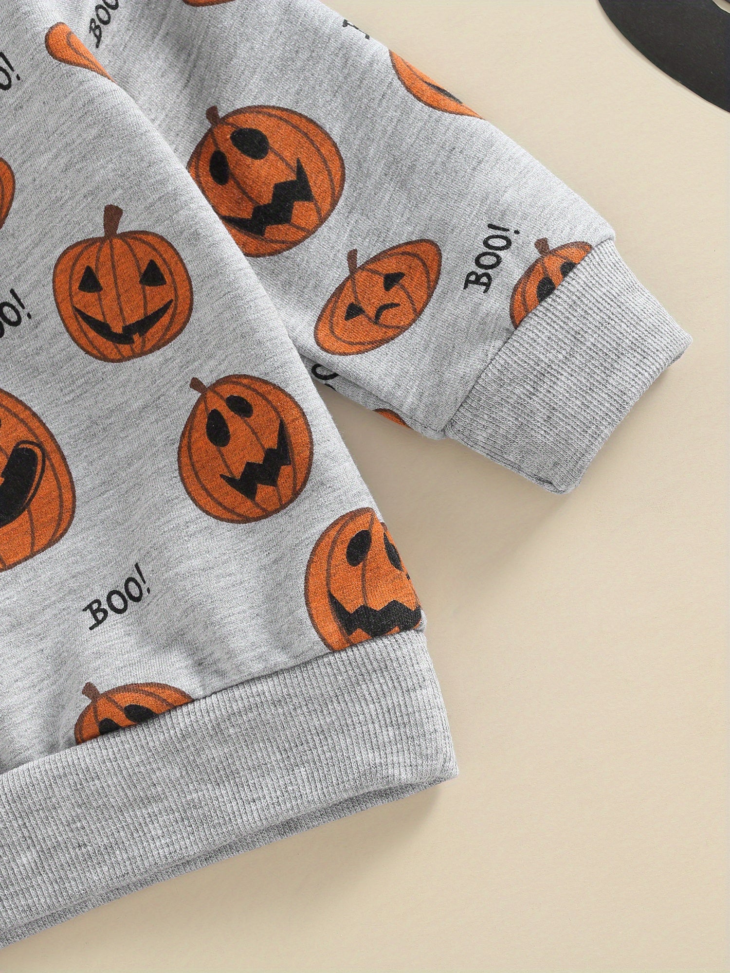 [Halloween] Toddler Baby Girl Boy Halloween Outfits Pumpkin Long Sleeve Sweatshirt Top Elastic Waist Jogger Pants Fall Winter Outfits Pumpkin Clothes 0-3T