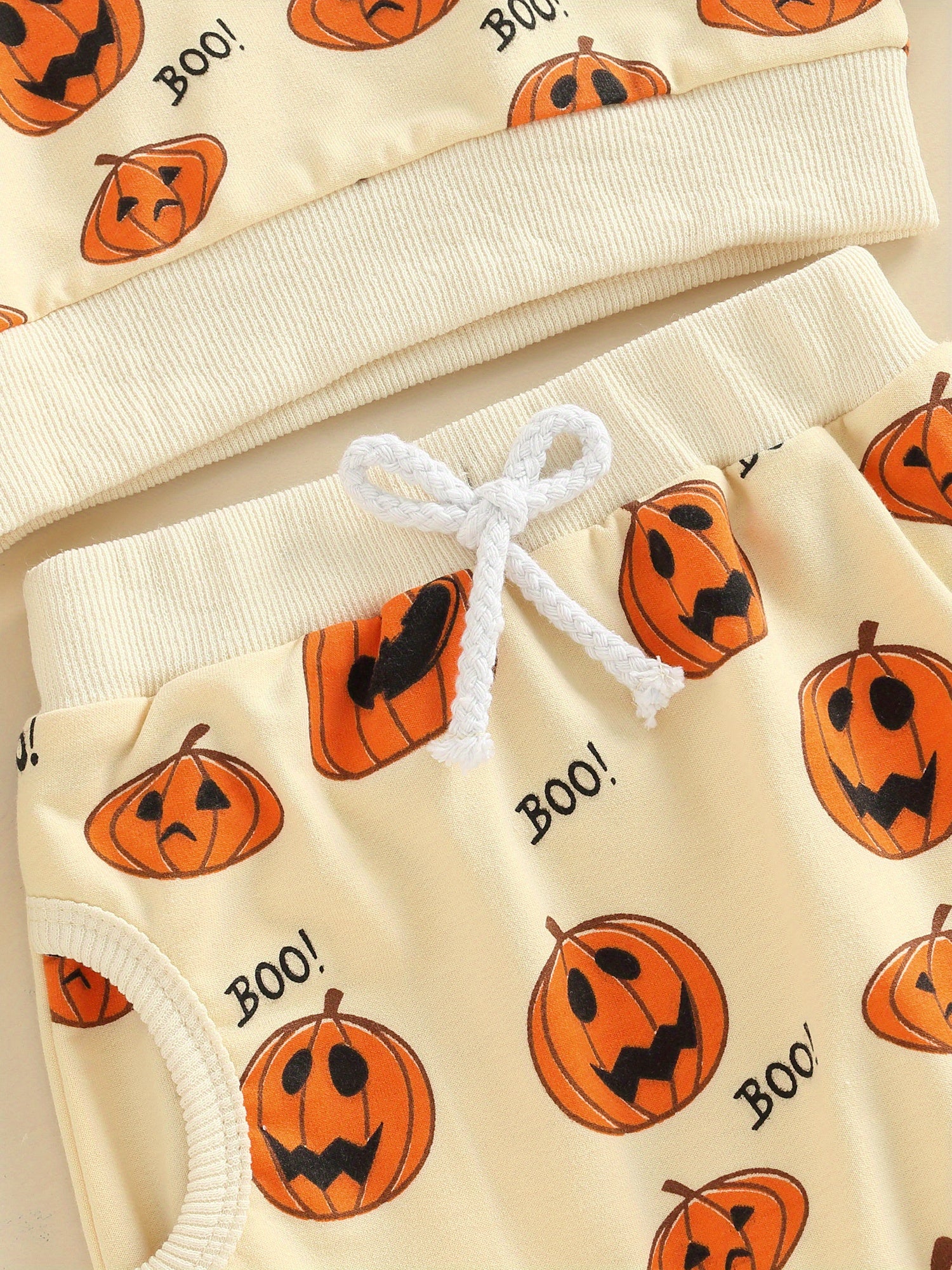 [Halloween] Toddler Baby Girl Boy Halloween Outfits Pumpkin Long Sleeve Sweatshirt Top Elastic Waist Jogger Pants Fall Winter Outfits Pumpkin Clothes 0-3T