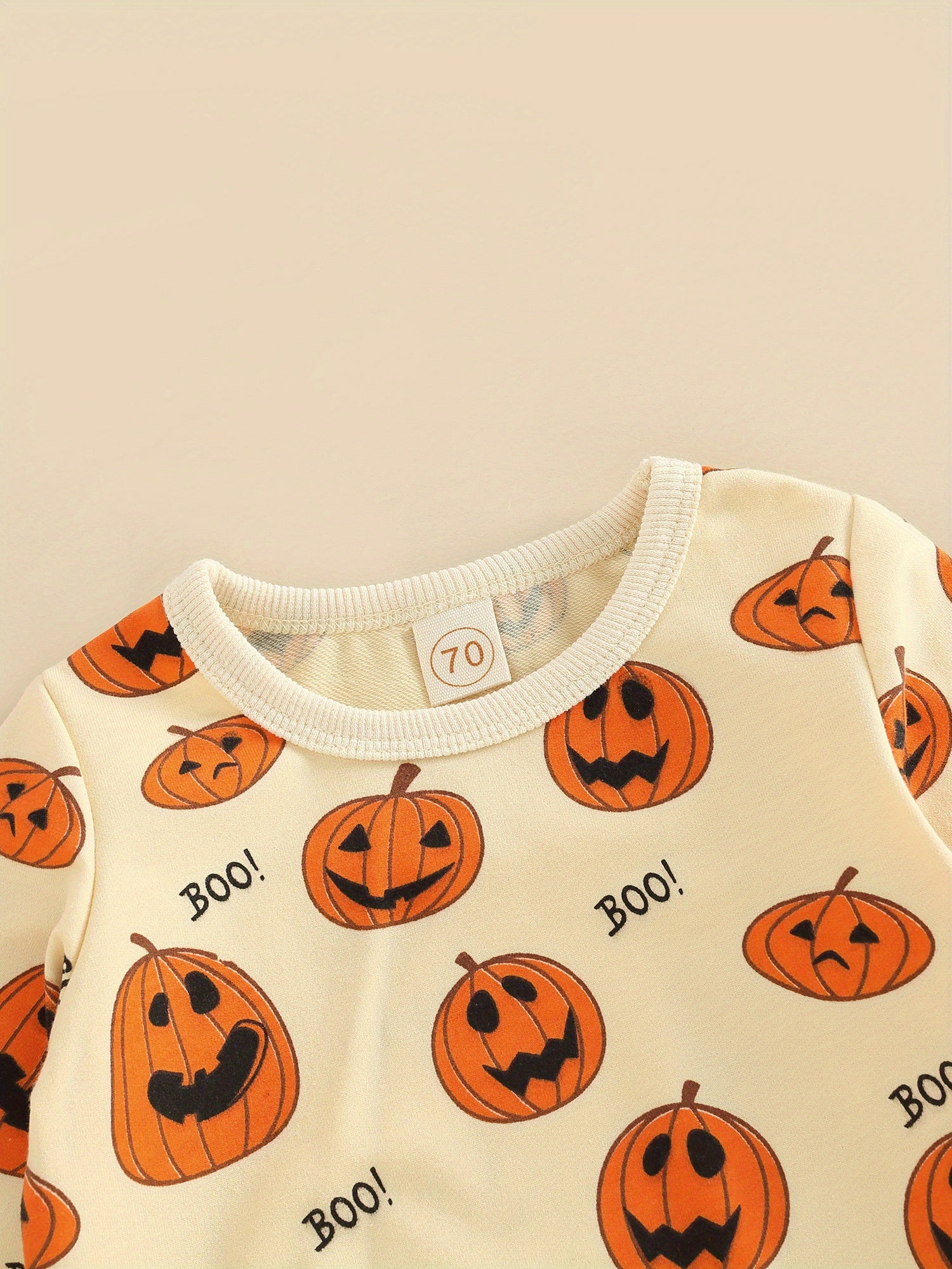 [Halloween] Toddler Baby Girl Boy Halloween Outfits Pumpkin Long Sleeve Sweatshirt Top Elastic Waist Jogger Pants Fall Winter Outfits Pumpkin Clothes 0-3T
