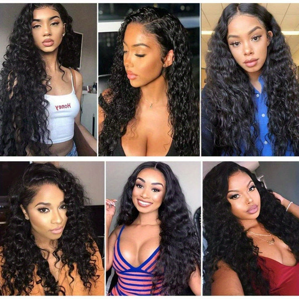 13x4 Water Wave Lace Front Wigs Human Hair Wigs For Women HD Human Hair Lace Front Wigs Pre Plucked With Baby Hair Wet And Wavy Brazilian Virgin Curly Lace Frontal Wigs 180% Density