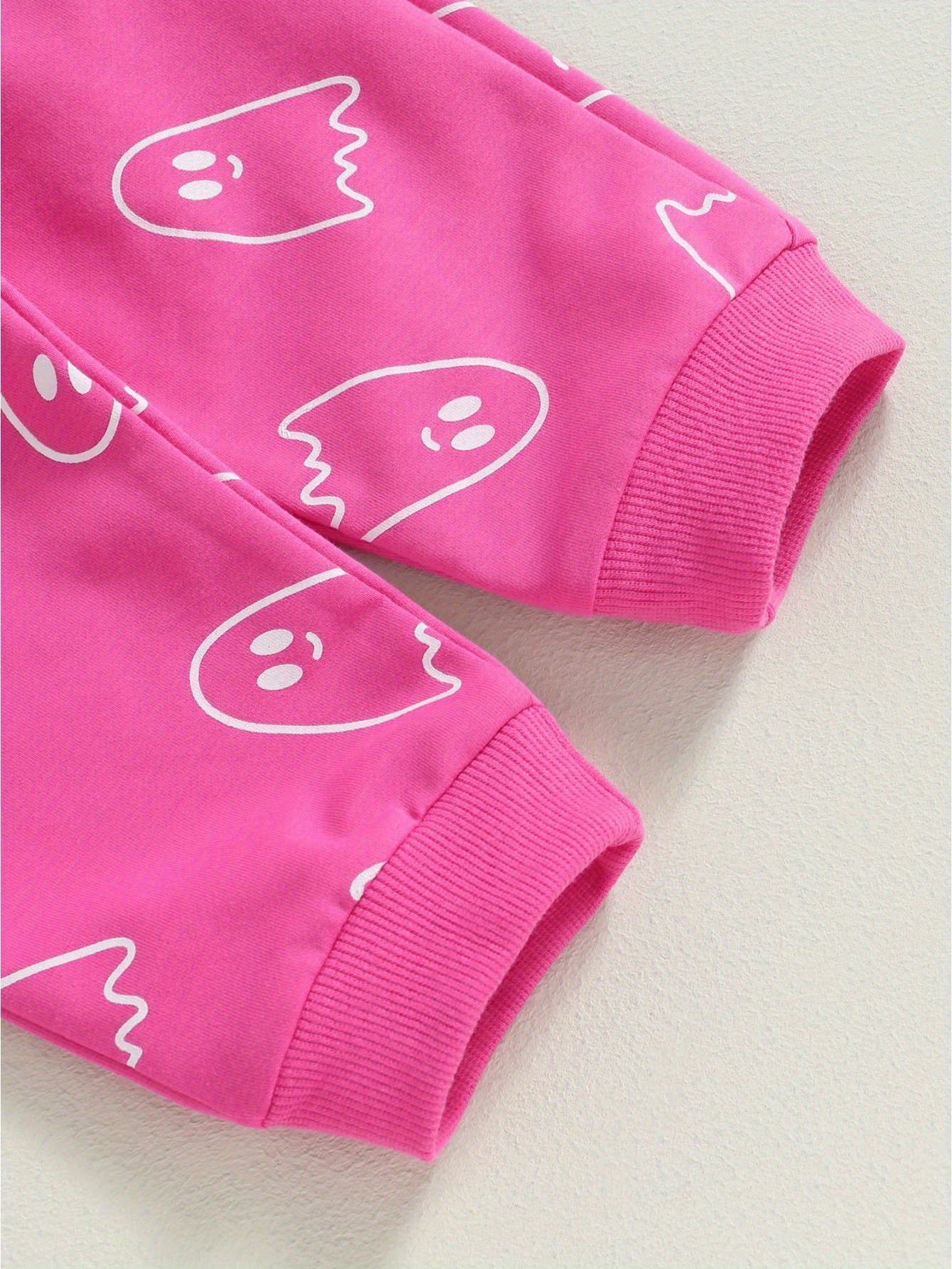 Toddler Girls Boys Fall Outfits Ghost Print Crew Neck Long Sleeve Sweatshirts and Long Pants 2Pcs Halloween Clothes Set