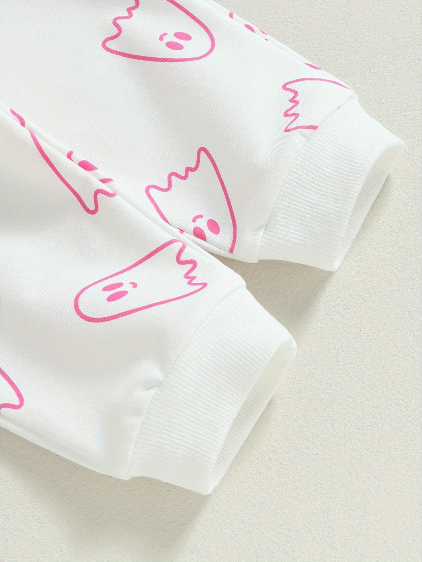 Toddler Girls Boys Fall Outfits Ghost Print Crew Neck Long Sleeve Sweatshirts and Long Pants 2Pcs Halloween Clothes Set