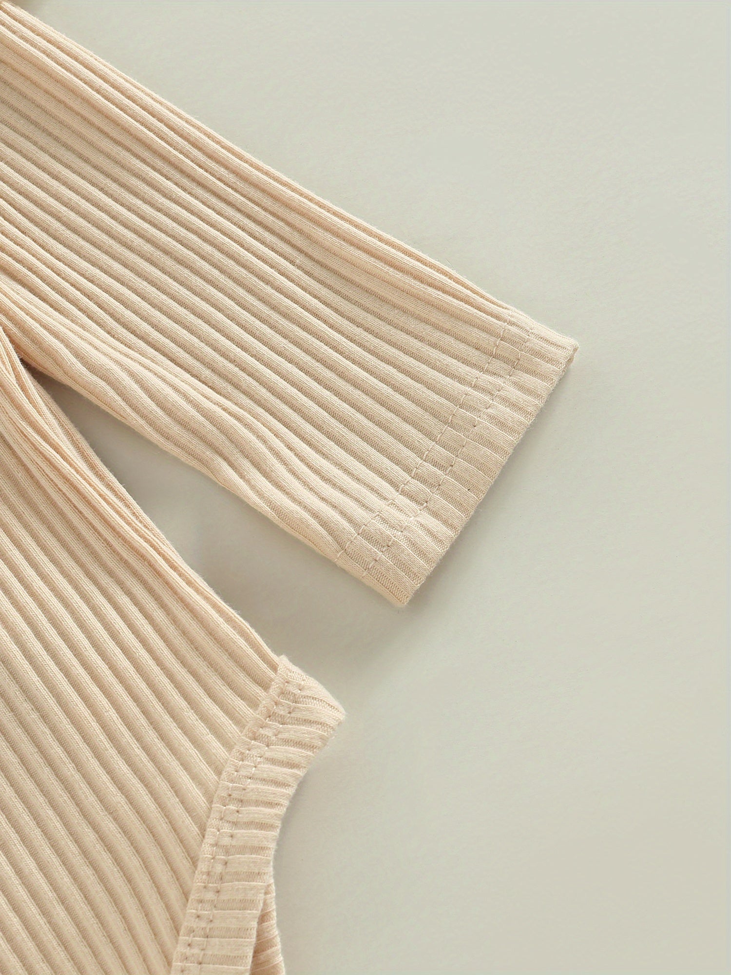 Infant Baby Girl Clothes Lace Ruffle Long Sleeve Off Shoulder Ribbed Romper Top Denim Flare Pants Headband Jeans Bell Bottoms Set Cute Fall Outfits