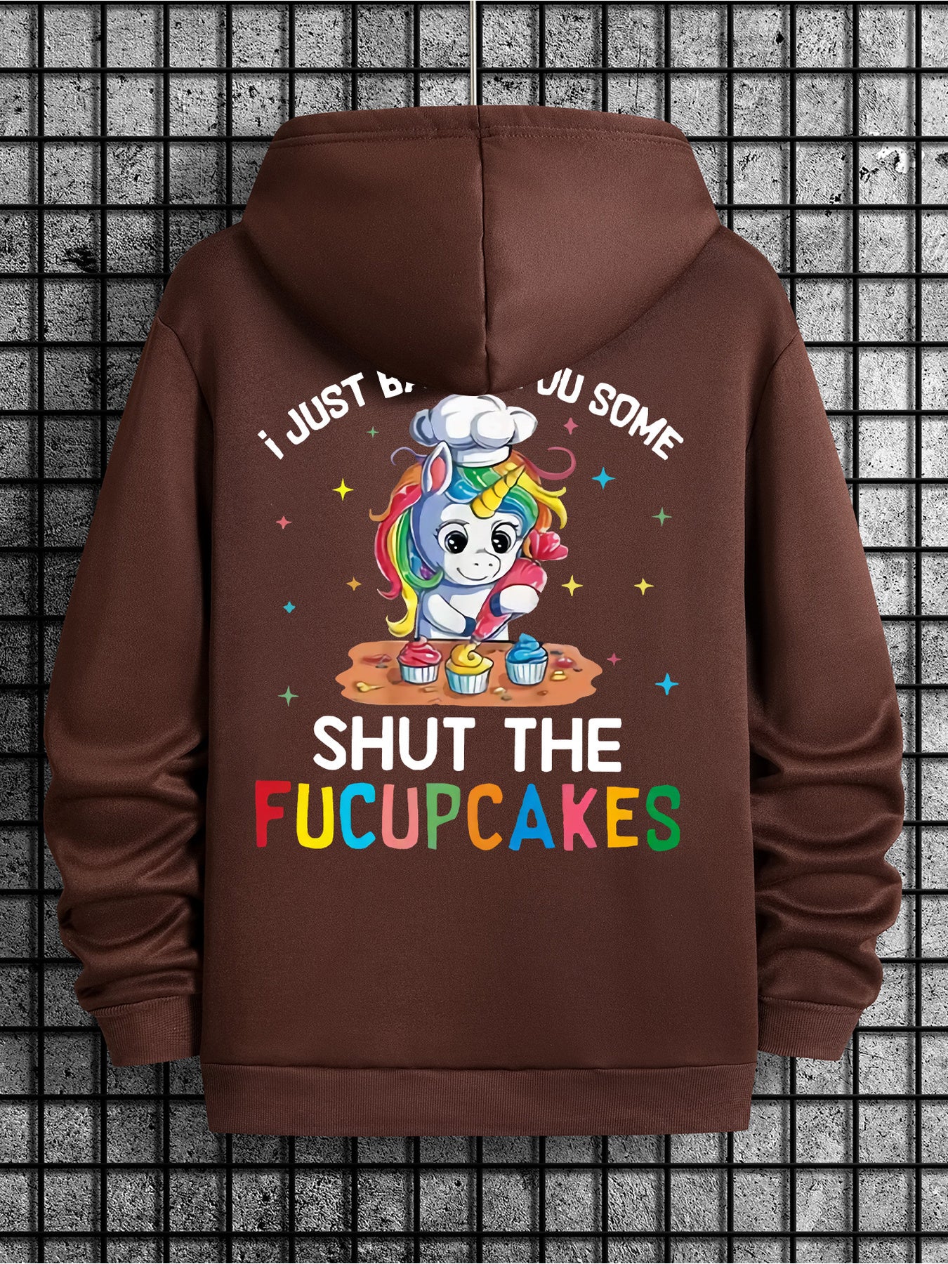 Rainbow Colored Chef Unicorn Print Men's Sweatshirt, Trendy Comfy Casual Hoodie Pullover Top, Versatile Spring Autumn Winter Outfits Clothing