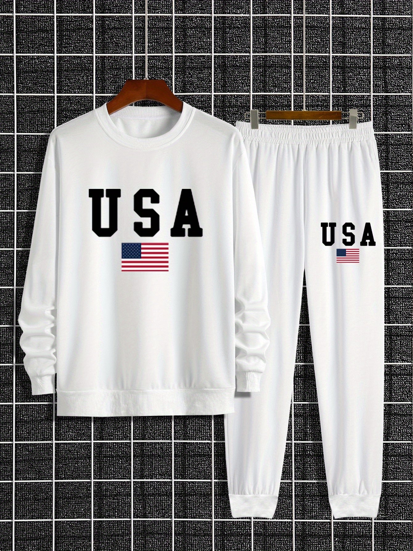 Trendy Autumn & Winter Outfits - Men's Casual Sweatshirt & Comfy Pants - USA Print