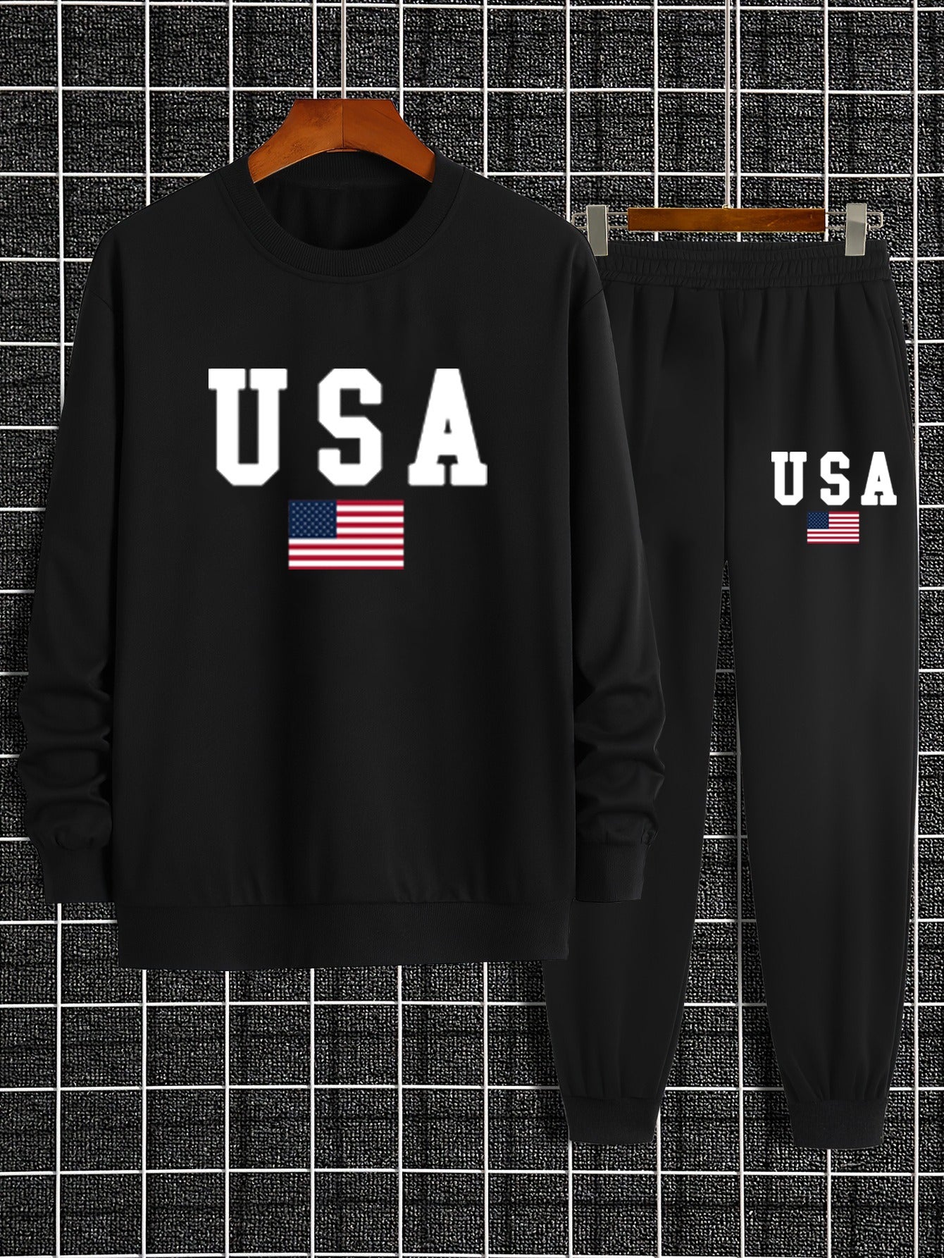 Trendy Autumn & Winter Outfits - Men's Casual Sweatshirt & Comfy Pants - USA Print
