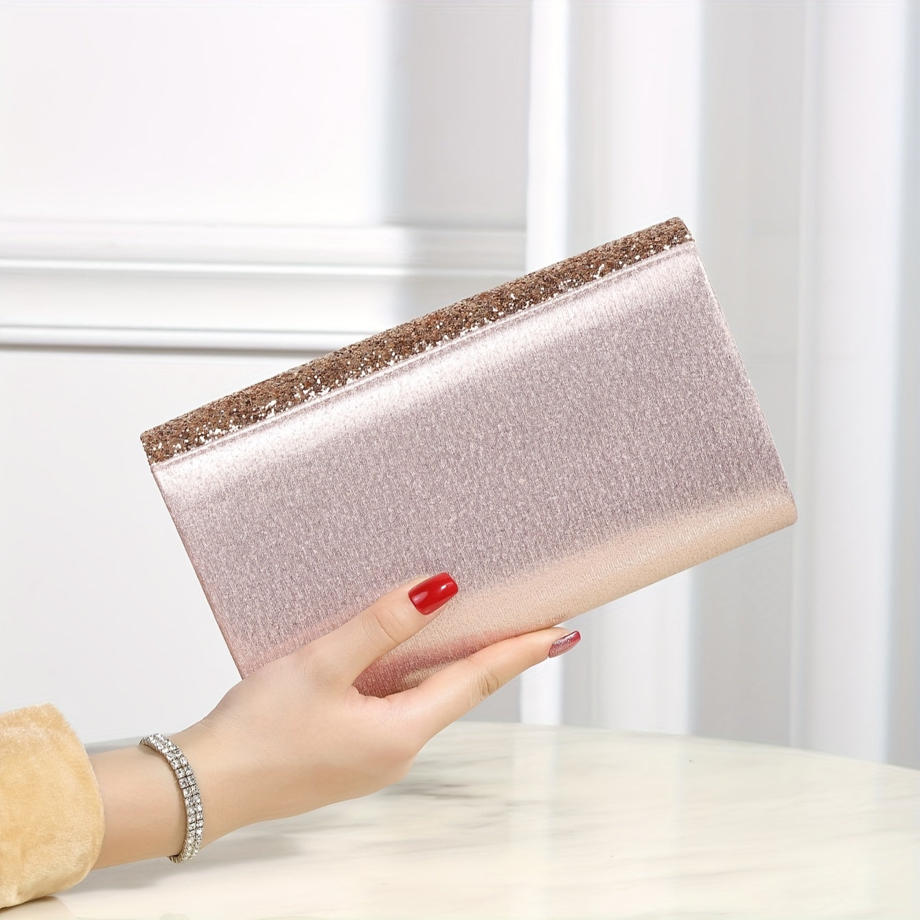 Shining And Charming Ladies' Evening Dress Bag, Fashionable And Elegant Luxury Hand-held Bag And Envelope Bag, Gorgeous Evening Bags For Women's Birthday Parties, Weddings, Dances, And Banquets