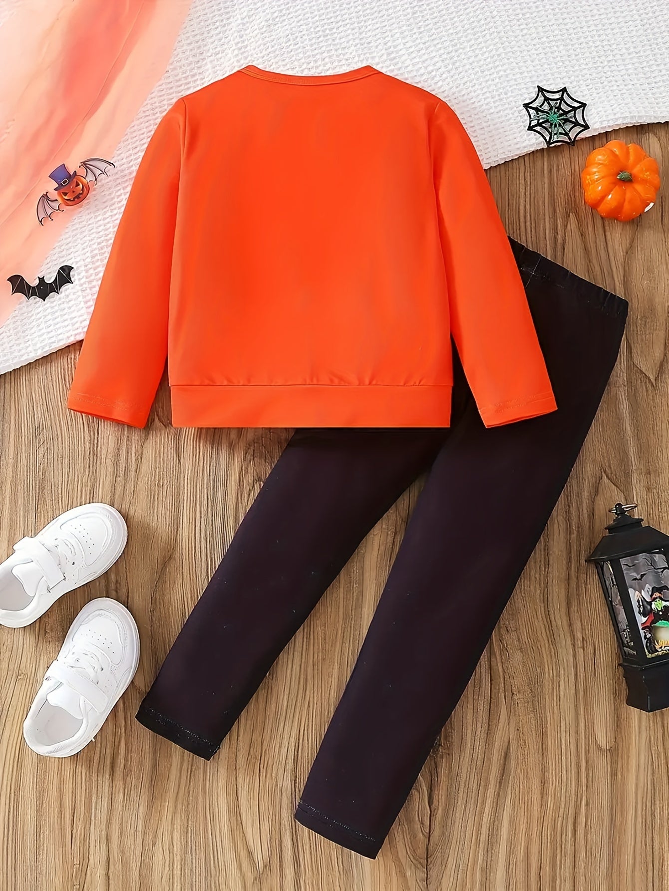 2pcs 2-Piece Fall Vibes Print Sweatshirt Set for Girls: Long Sleeve Top + Pants, Casual Spring & Fall Outfits