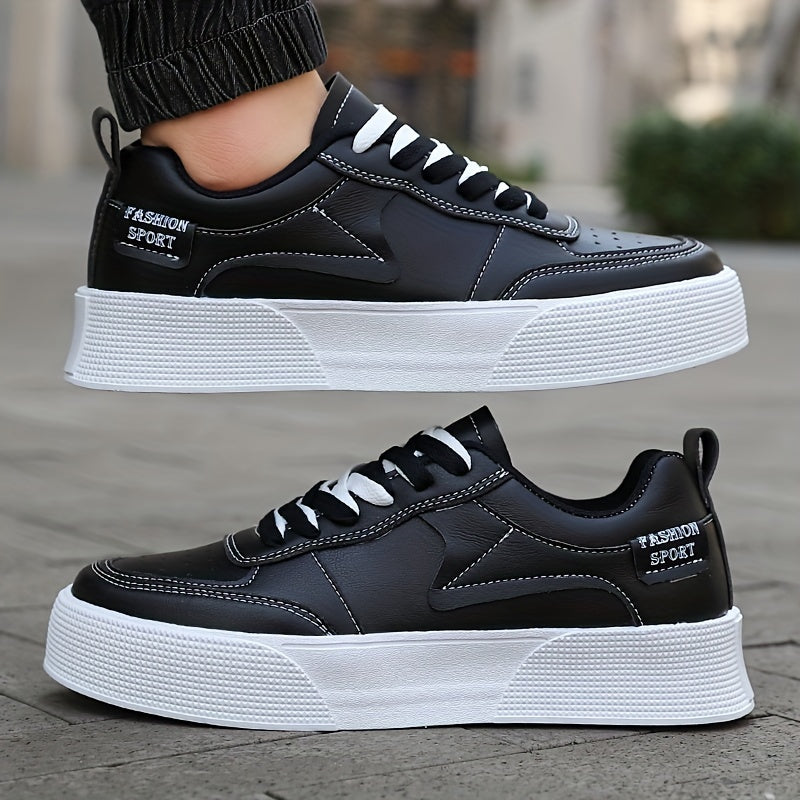 Mens Minimalist Skate Shoes - Lightweight & Fashionable Platform Sneakers - Breathable, Non-Slip, and Durable - Ideal for Casual Wear and Skating - Designed for Style and Performance