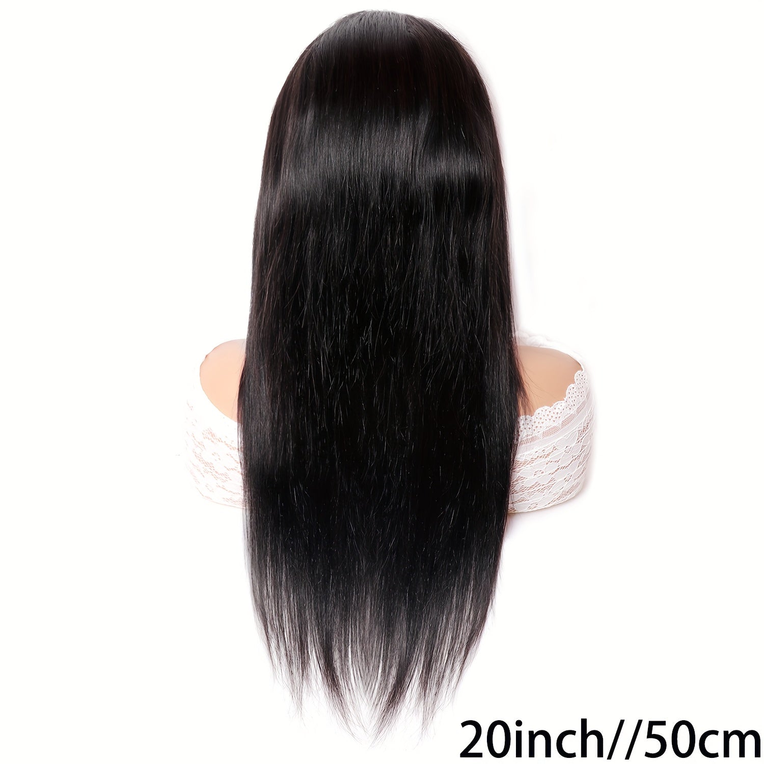 Wig With Bangs Straight Human Hair Wigs For Brazilian Women 200% Density Natural Color Full Machine Made Wigs Glueless Wig 100% Human Hair