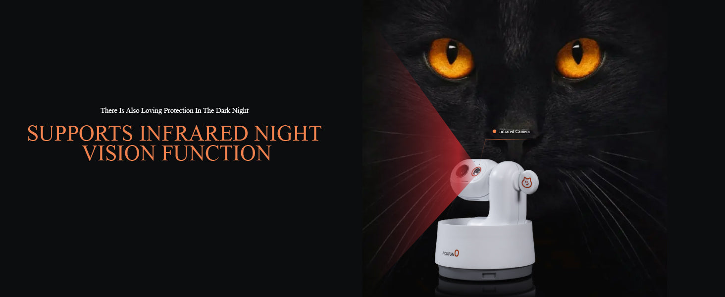 Pickfun Pet AI Monitoring Camera | WiFi monitoring, remote viewing, voice chat, pet behavior detection, smart home security