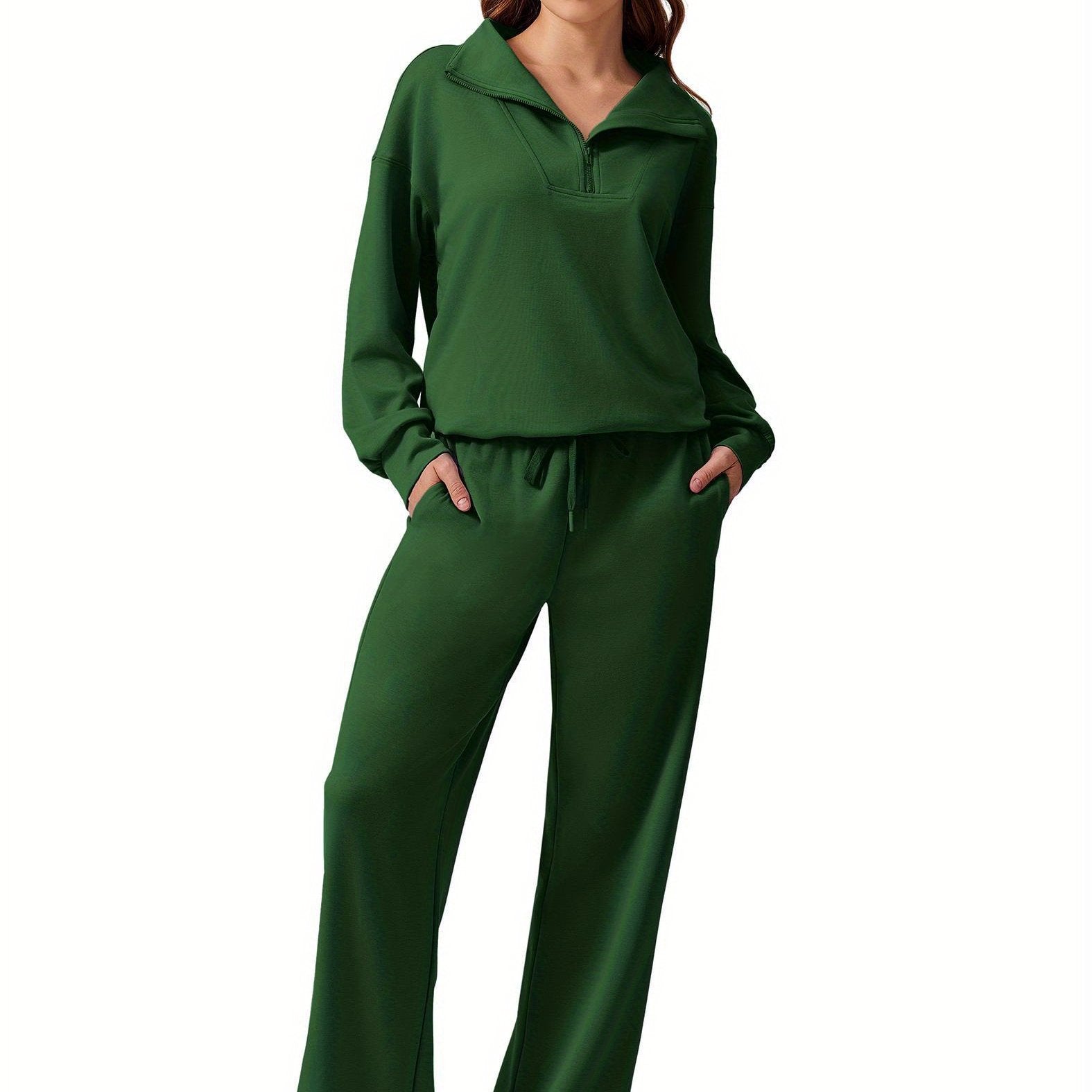 ELESOL 2pcs Sets for Women 2024 Fall Outfits Sweatsuit Oversized Sweatshirt Wide Leg Sweatpants Matching Set Tracksuit