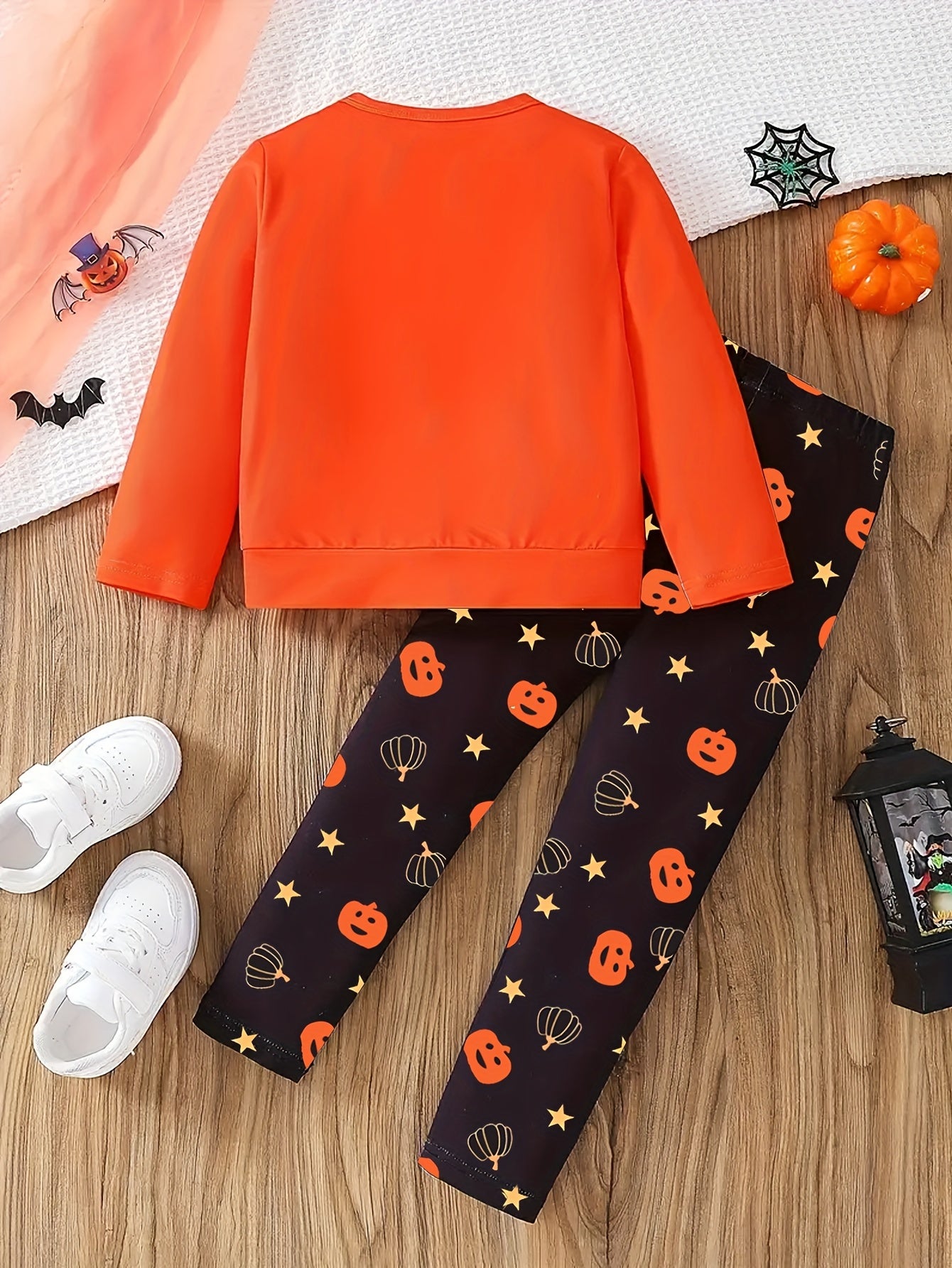 2pcs 2-Piece Fall Vibes Print Sweatshirt Set for Girls: Long Sleeve Top + Pants, Casual Spring & Fall Outfits
