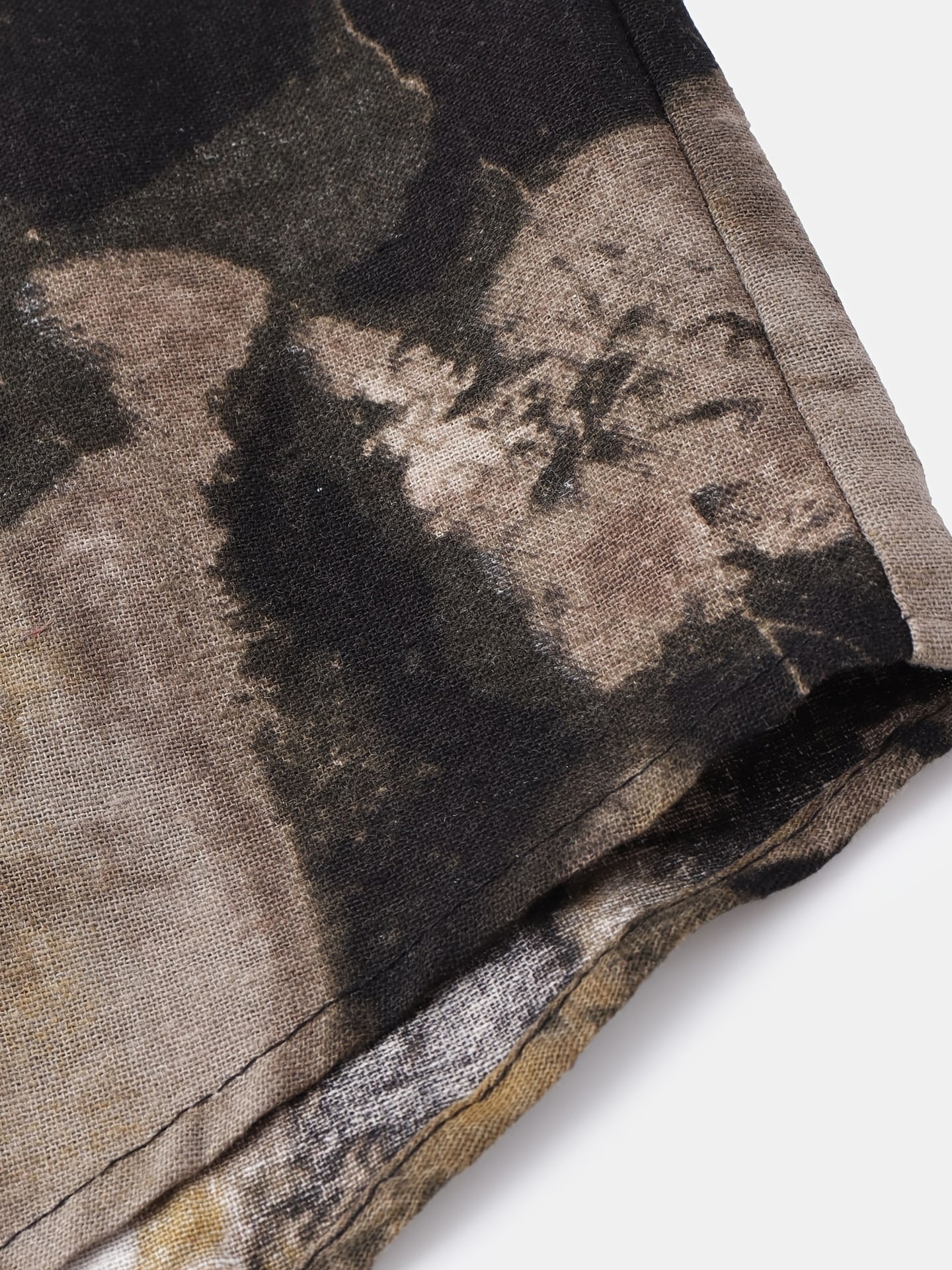 Mens Geometric Pattern Retro Oil Painting Style Short Sleeve Lapel Shirt - Comfy Casual Button Down Shirt for Summer Holiday - Cotton Blend, Non-Stretch, Regular Fit, All-Season Wear