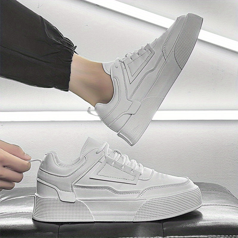 Mens Minimalist Skate Shoes - Lightweight & Fashionable Platform Sneakers - Breathable, Non-Slip, and Durable - Ideal for Casual Wear and Skating - Designed for Style and Performance