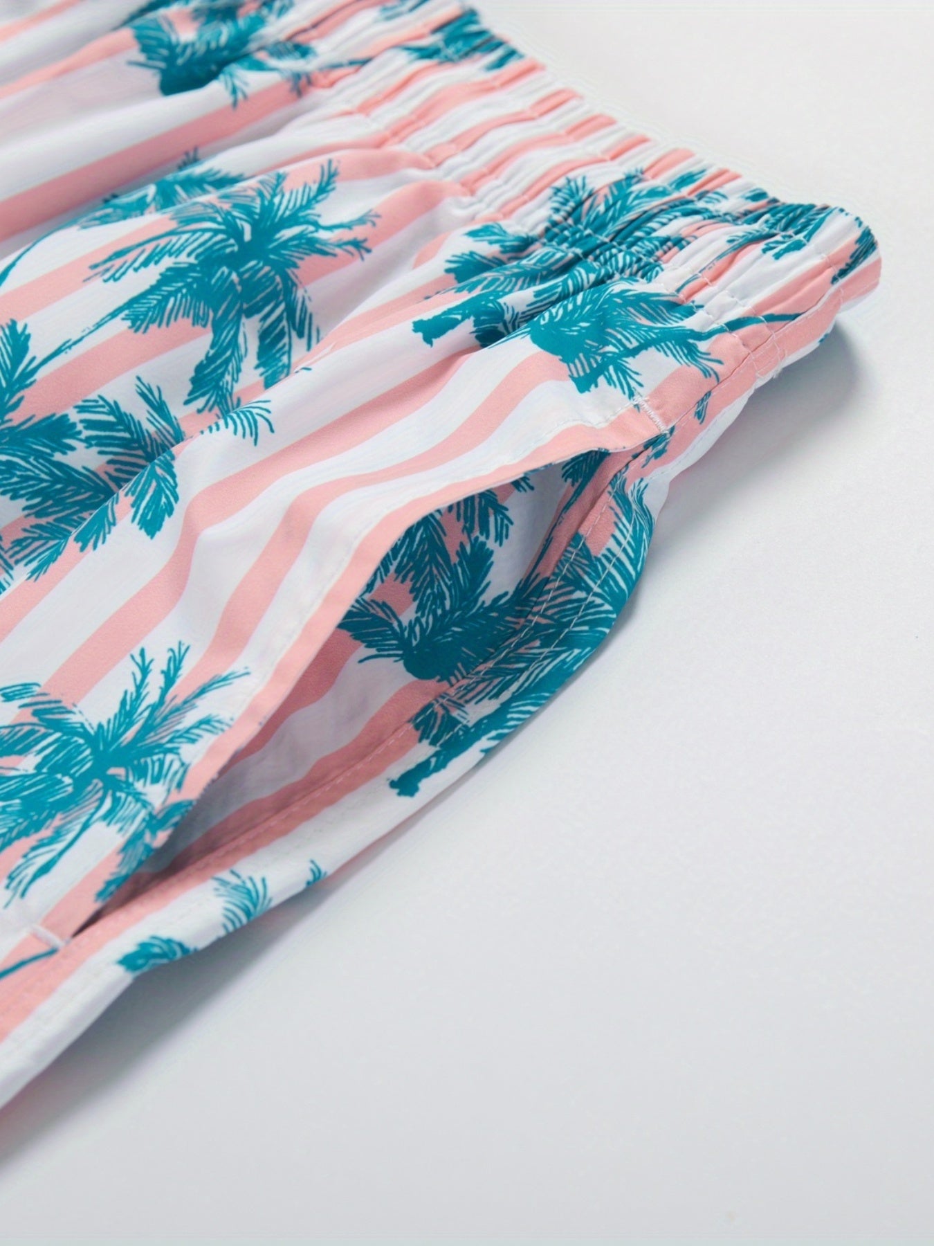 Mens Watermelon Print Hawaiian Shorts - Ultra-Comfortable Quick Dry Swim Trunks with Pockets & Drawstring Waistband - Durable Cartoon Pattern for Fun Summer Vacation, Beach & Pool Outings