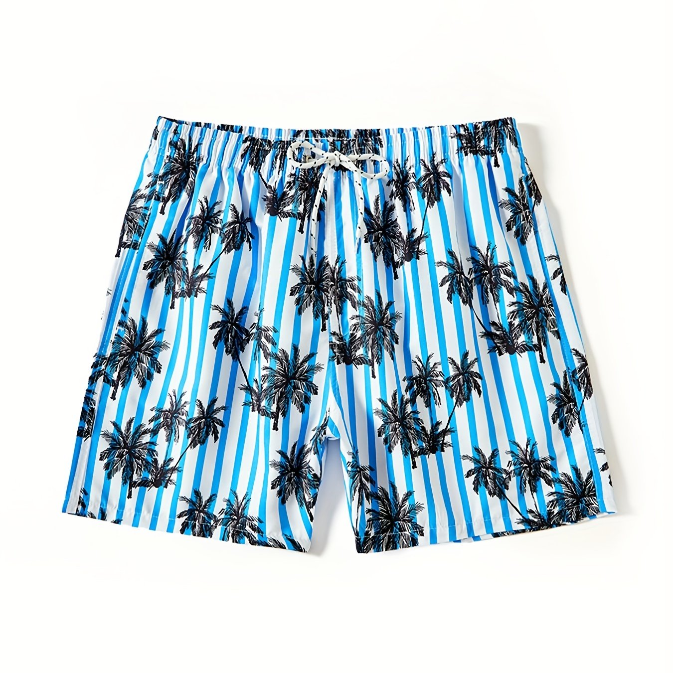 Mens Watermelon Print Hawaiian Shorts - Ultra-Comfortable Quick Dry Swim Trunks with Pockets & Drawstring Waistband - Durable Cartoon Pattern for Fun Summer Vacation, Beach & Pool Outings