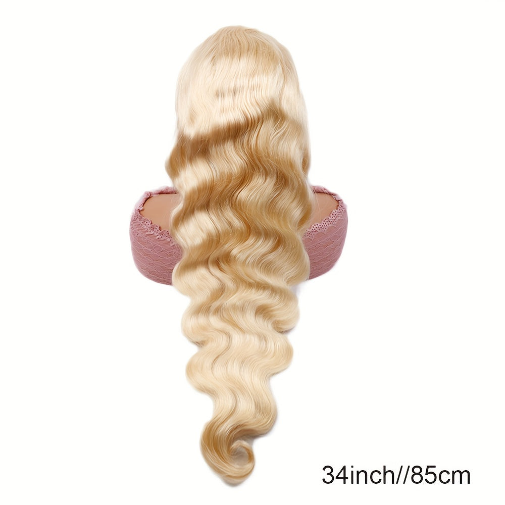613 Lace Front Wigs Human Hair 180% Density 13x6 HD Transparent Lace Front Body Wave Wigs Human Hair Pre Plucked with Baby Hair Wigs 613 Blonde Lace Frontal Human Hair Wigs(16-36 inch, 613)