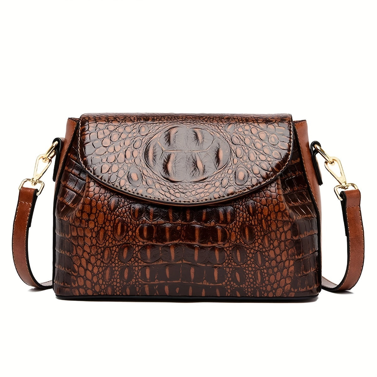 Stylish Shoulder Bags For Women, Crocodile Pattern Handbags, Vintage Crossbody Flap Purse