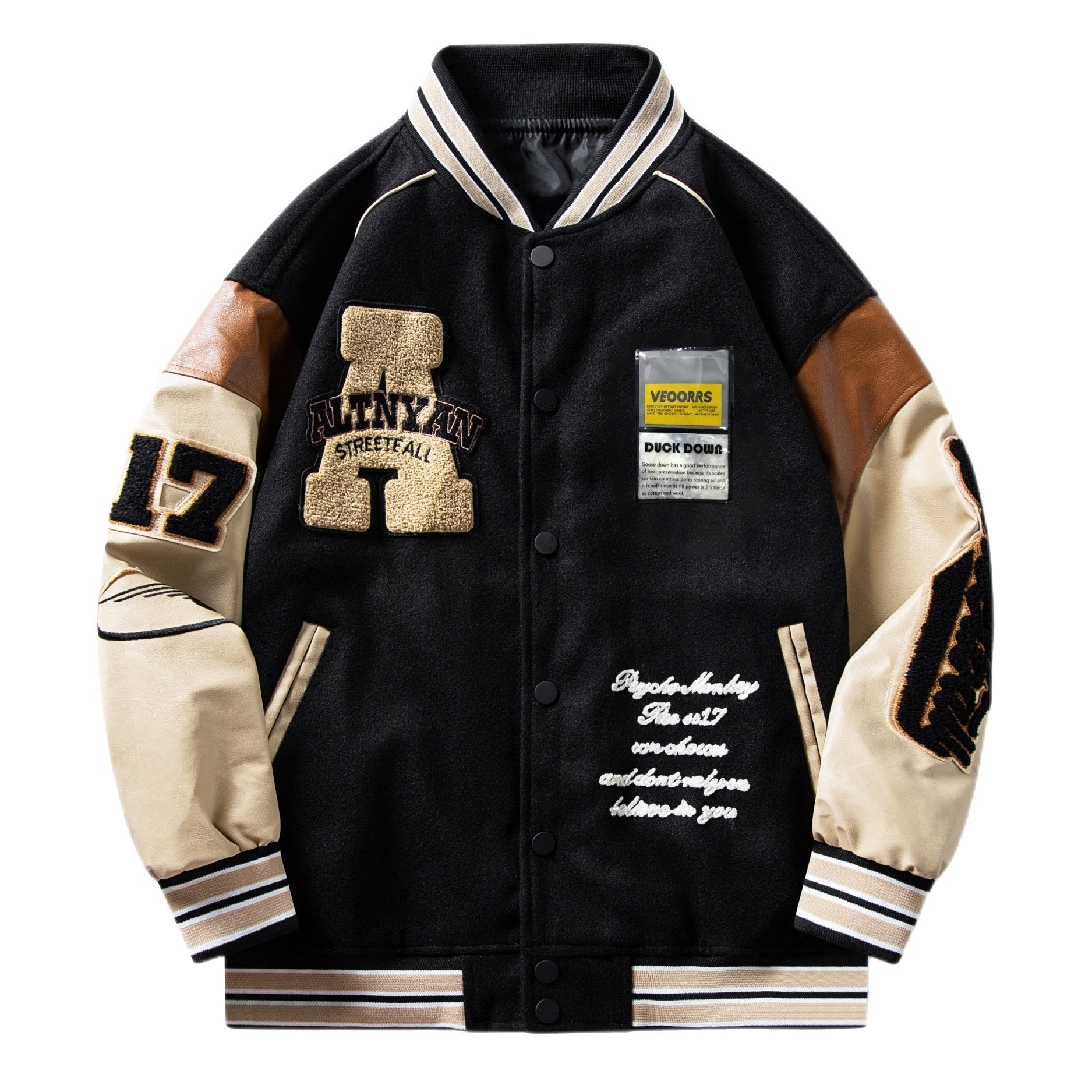 Plus Size Mens Vintage American Style Baseball Jacket - Bold Color Block Design, Loose & Oversized PU Leather Windbreaker - Perfect for Outdoor Sports & Fashion-Forward Comfort