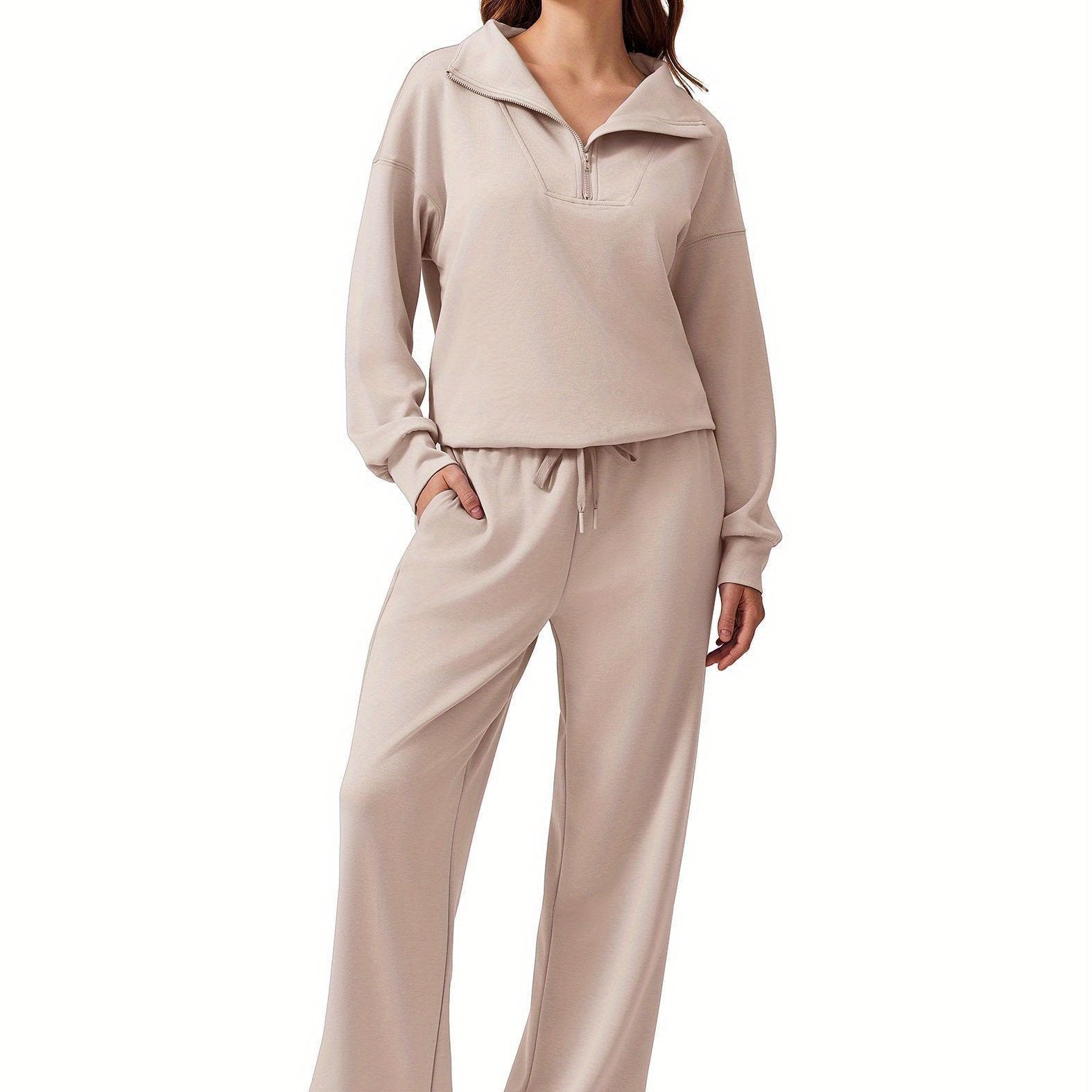 ELESOL 2pcs Sets for Women 2024 Fall Outfits Sweatsuit Oversized Sweatshirt Wide Leg Sweatpants Matching Set Tracksuit