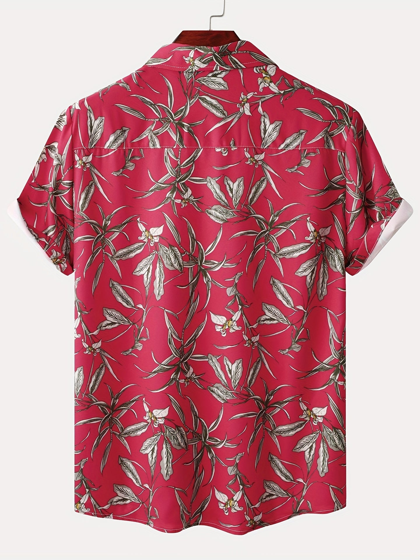Mens Palm Tree & Lobster Paradise Short Sleeve Hawaiian Shirt - Lightweight, Comfortable, Perfect for Summer Beach Vacations