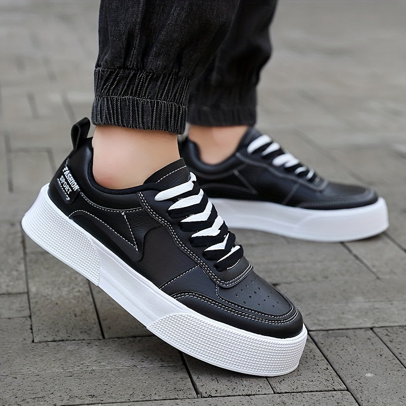 Mens Minimalist Skate Shoes - Lightweight & Fashionable Platform Sneakers - Breathable, Non-Slip, and Durable - Ideal for Casual Wear and Skating - Designed for Style and Performance