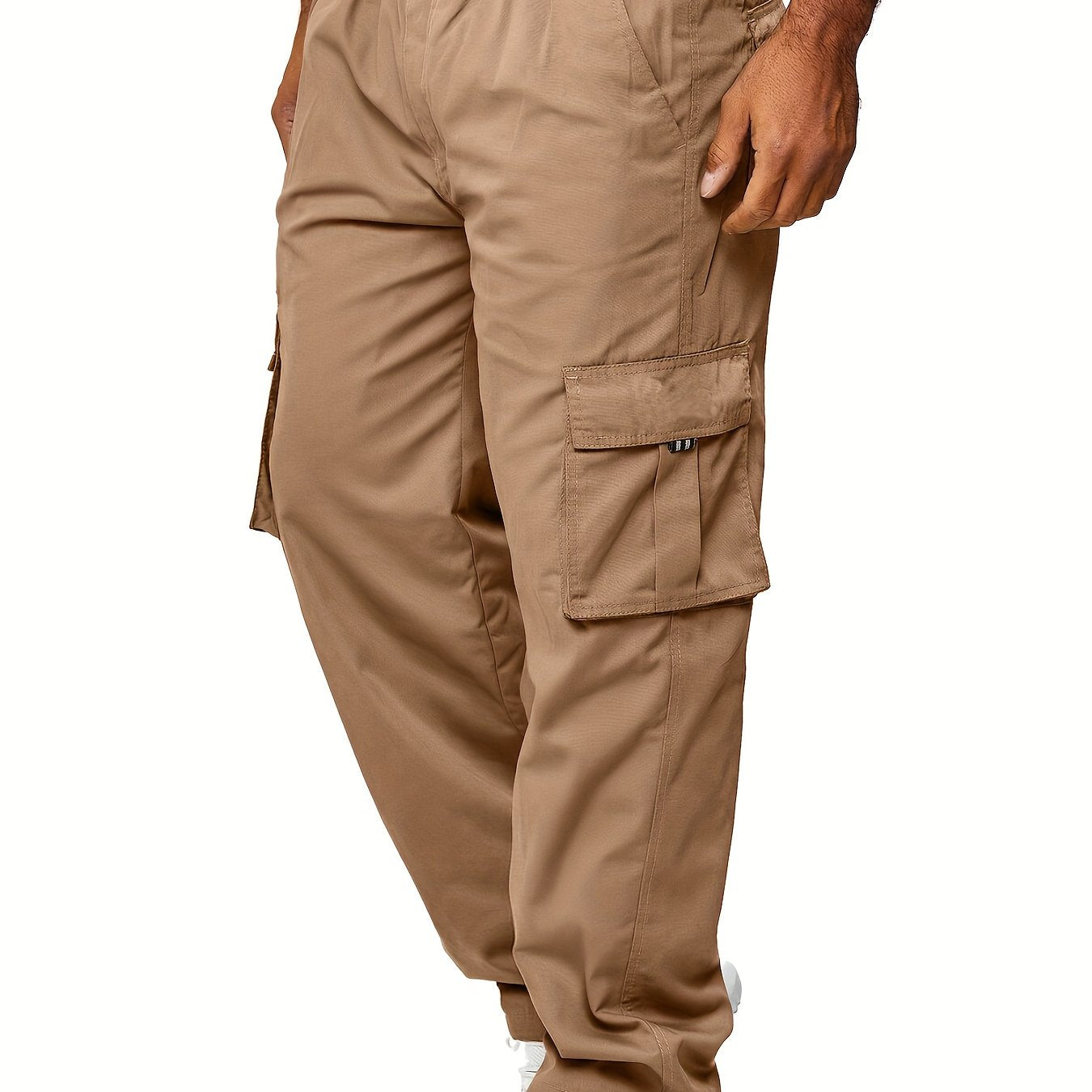 Mens Lightweight Cargo Jogger Pants - Fashionable & Flexible with Secure Flap Pockets - Comfortable Loose Fit for All-Season Casual Wear
