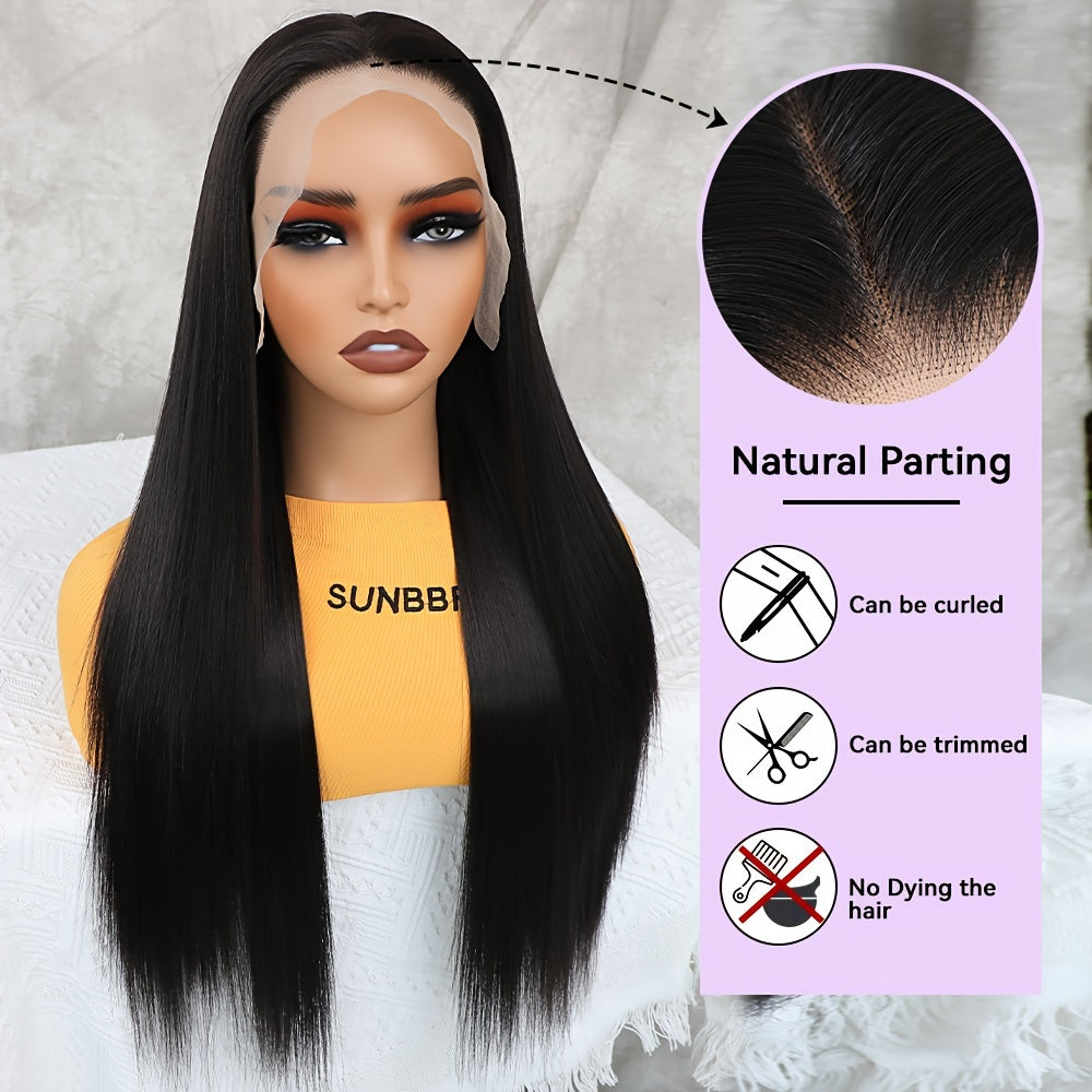 Synthetic 13x6 Lace Front Wigs 180 Density HD Lace Frontal Wigs For Women Long Straight Wigs Straight Hair Heat Resistant Fiber Hair Synthetic Lace Front Wigs 28inch