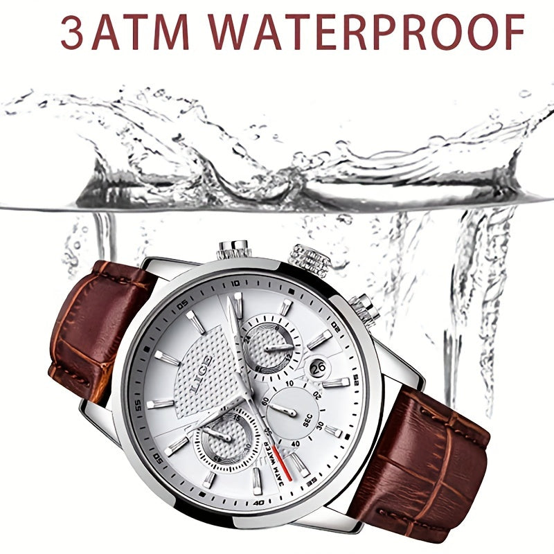 Watches Mens 2022 LIGE Top Brand Luxury Casual Leather Quartz Men's Watch Business Clock Male Sport Date Chronograph