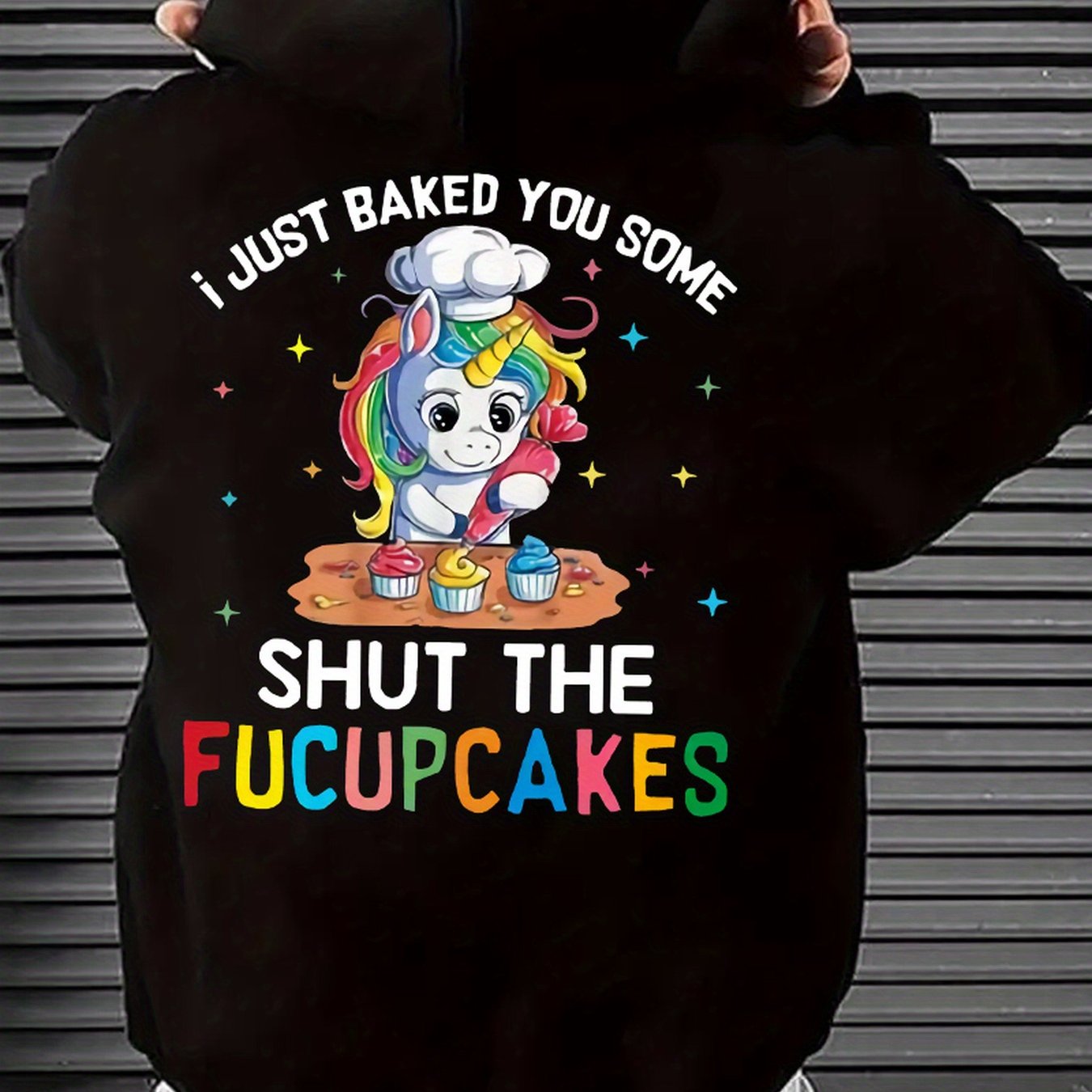 Rainbow Colored Chef Unicorn Print Men's Sweatshirt, Trendy Comfy Casual Hoodie Pullover Top, Versatile Spring Autumn Winter Outfits Clothing